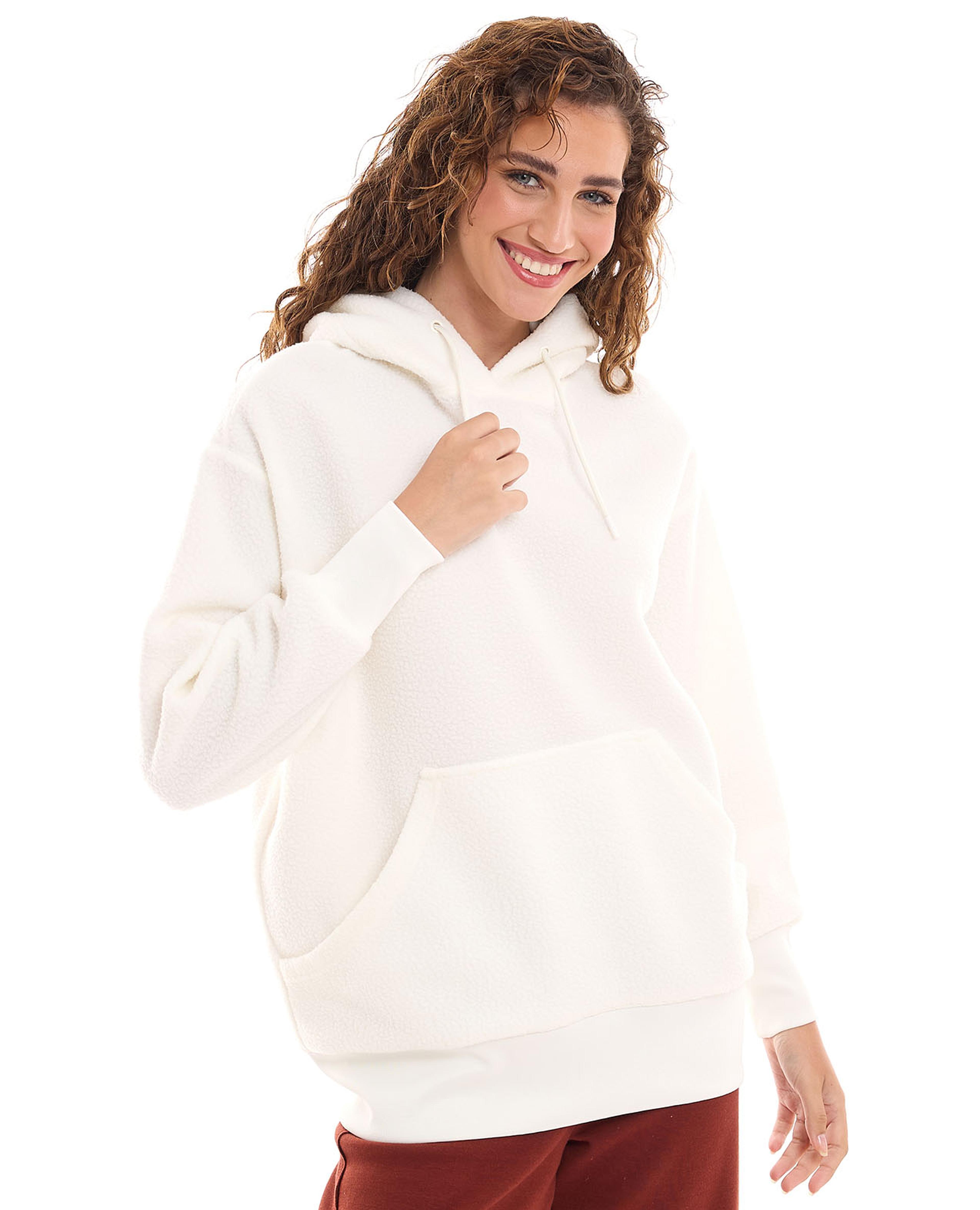 Solid Oversized Hoodie with Long Sleeves