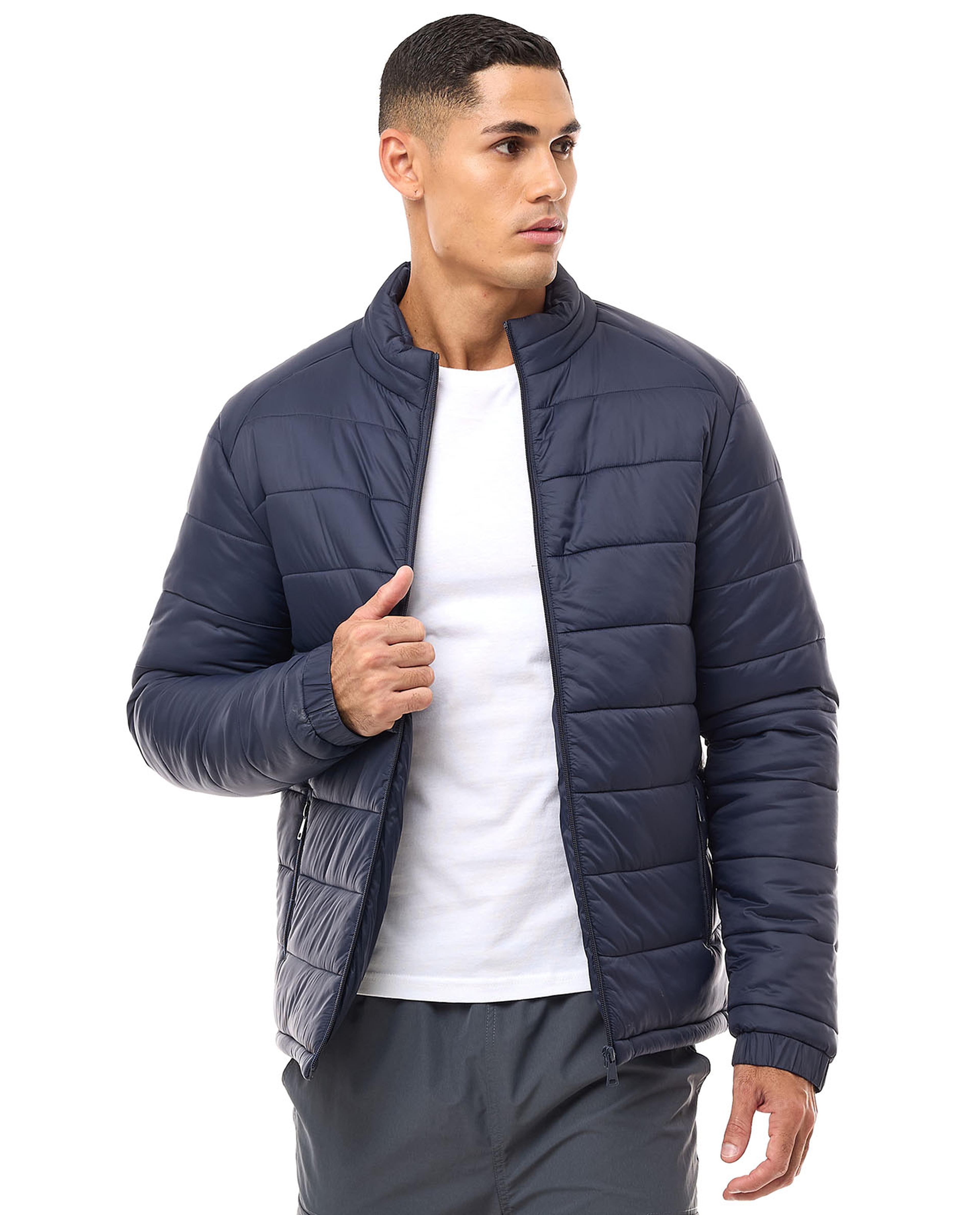 جاكيت نفخ مبطن مع سحاب