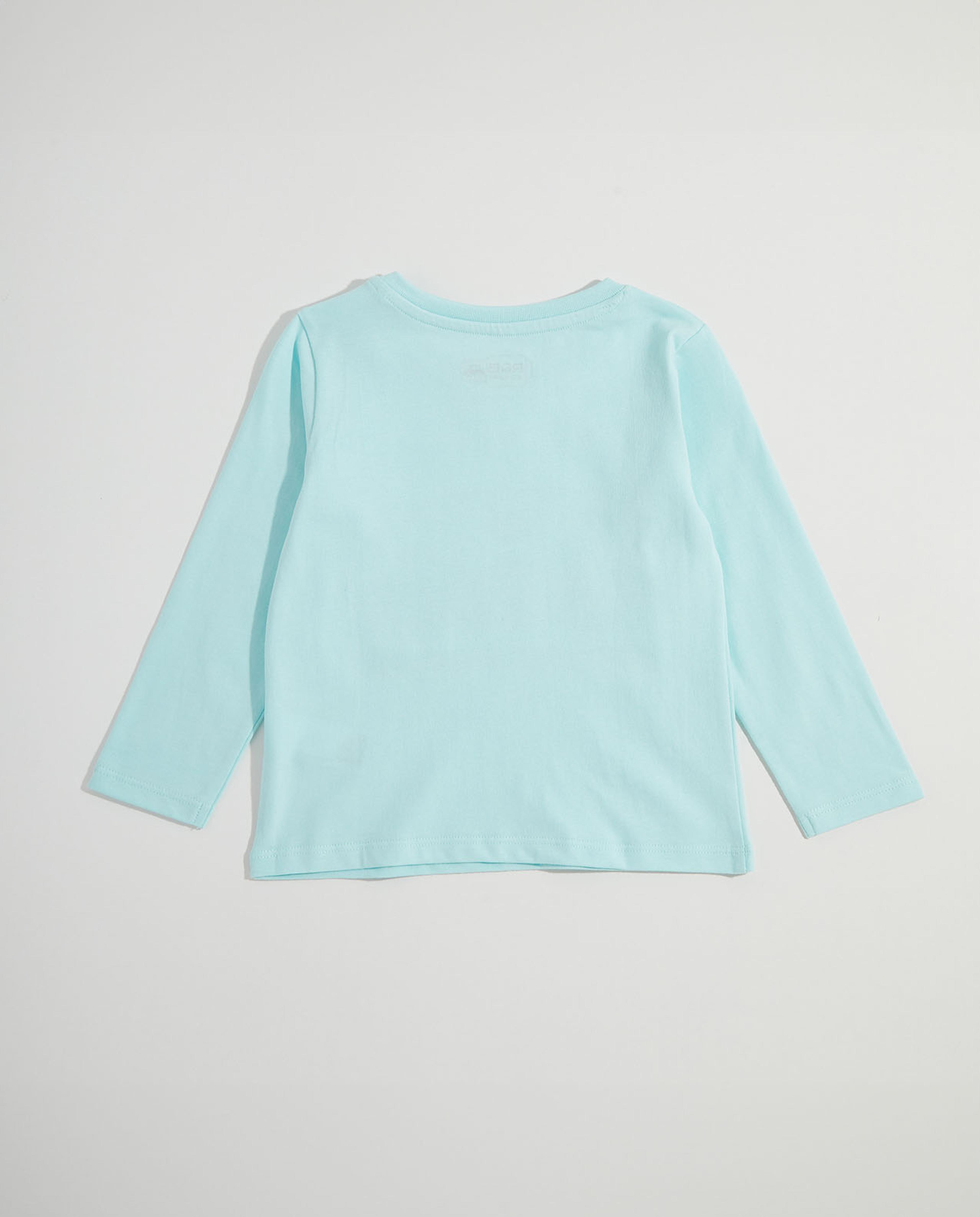 تيشيرت برقبة مستديرة وأكمام طويلة