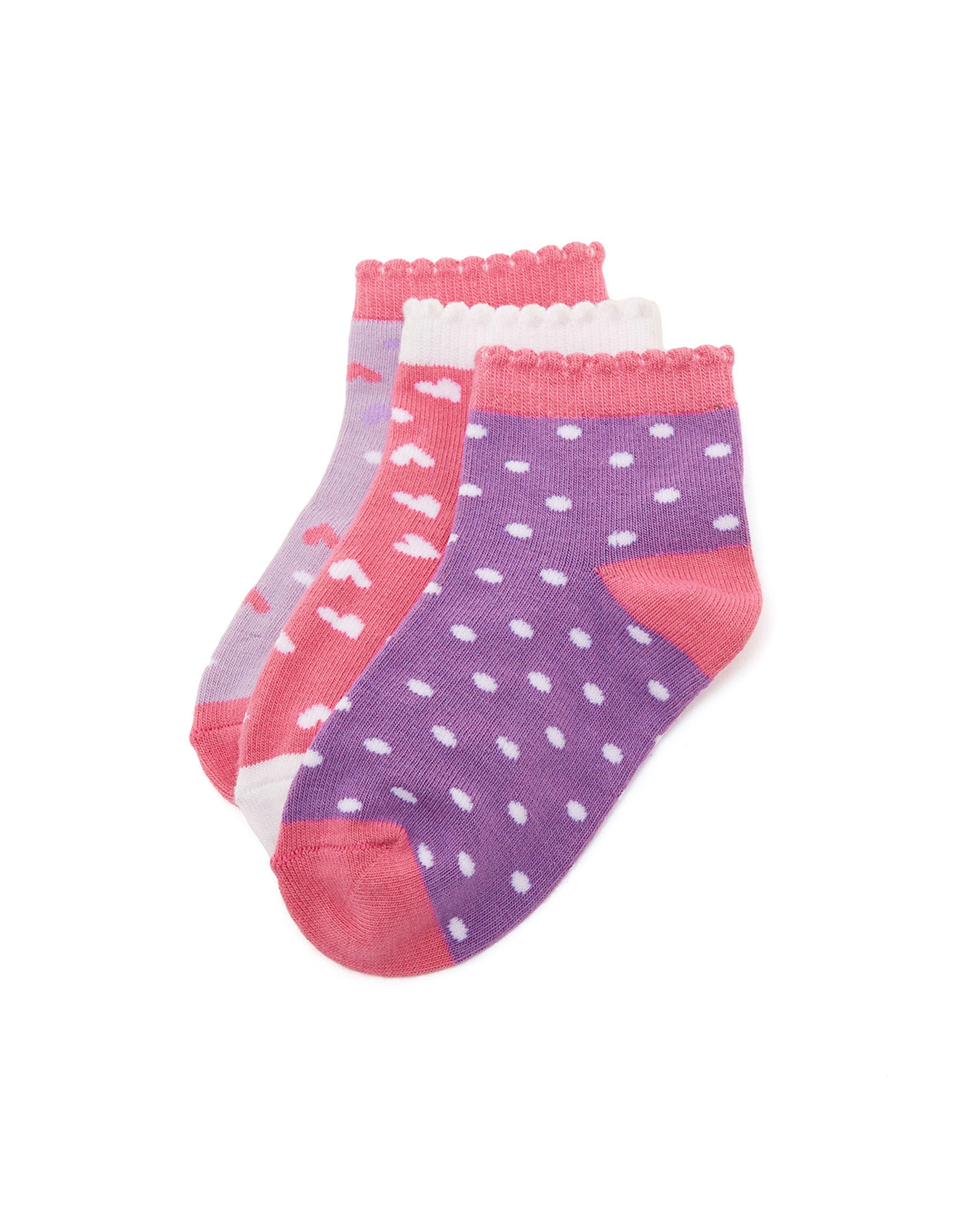 3 Pack Printed Ankle Socks