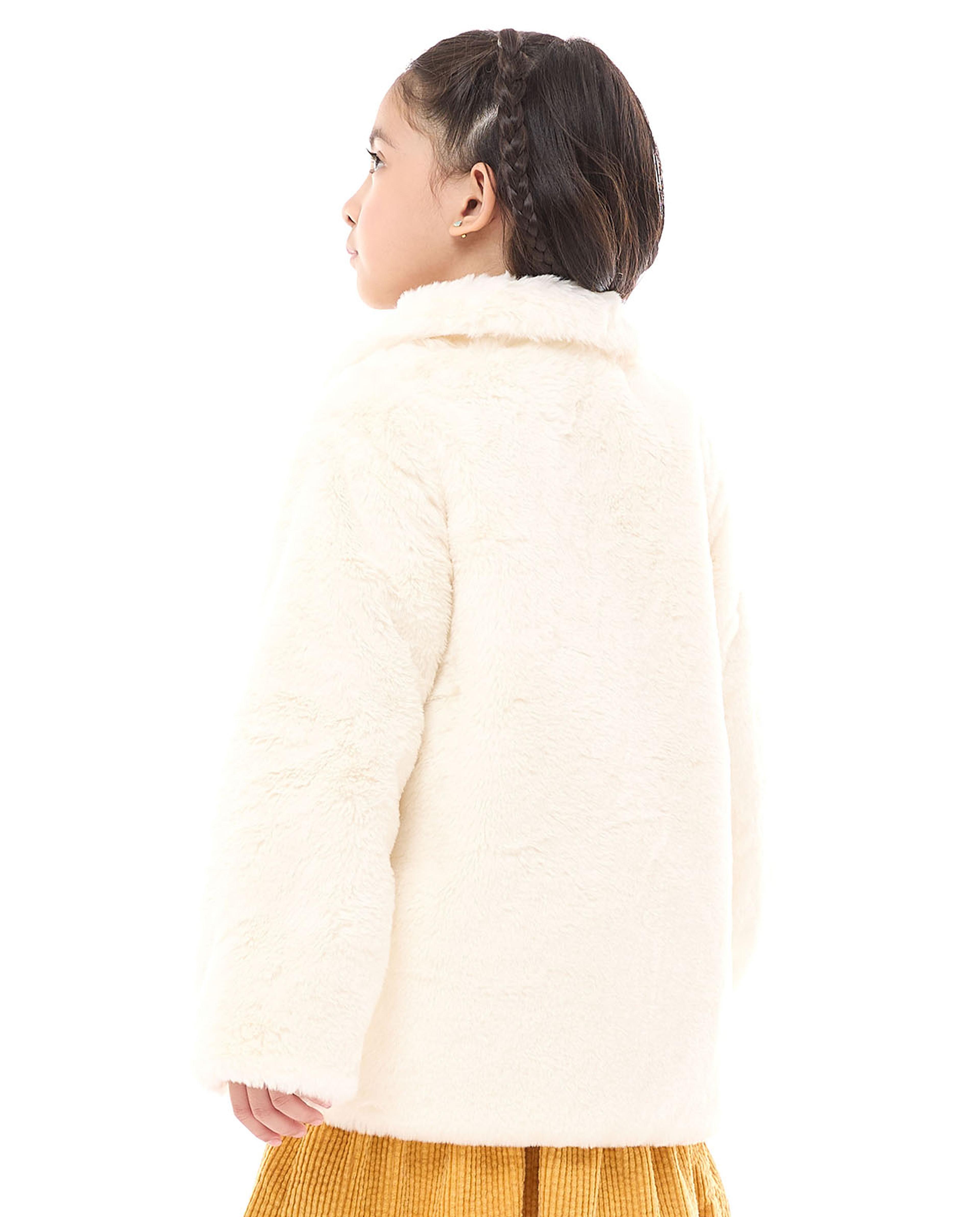 Zippered Long Sleeves Plush Jacket