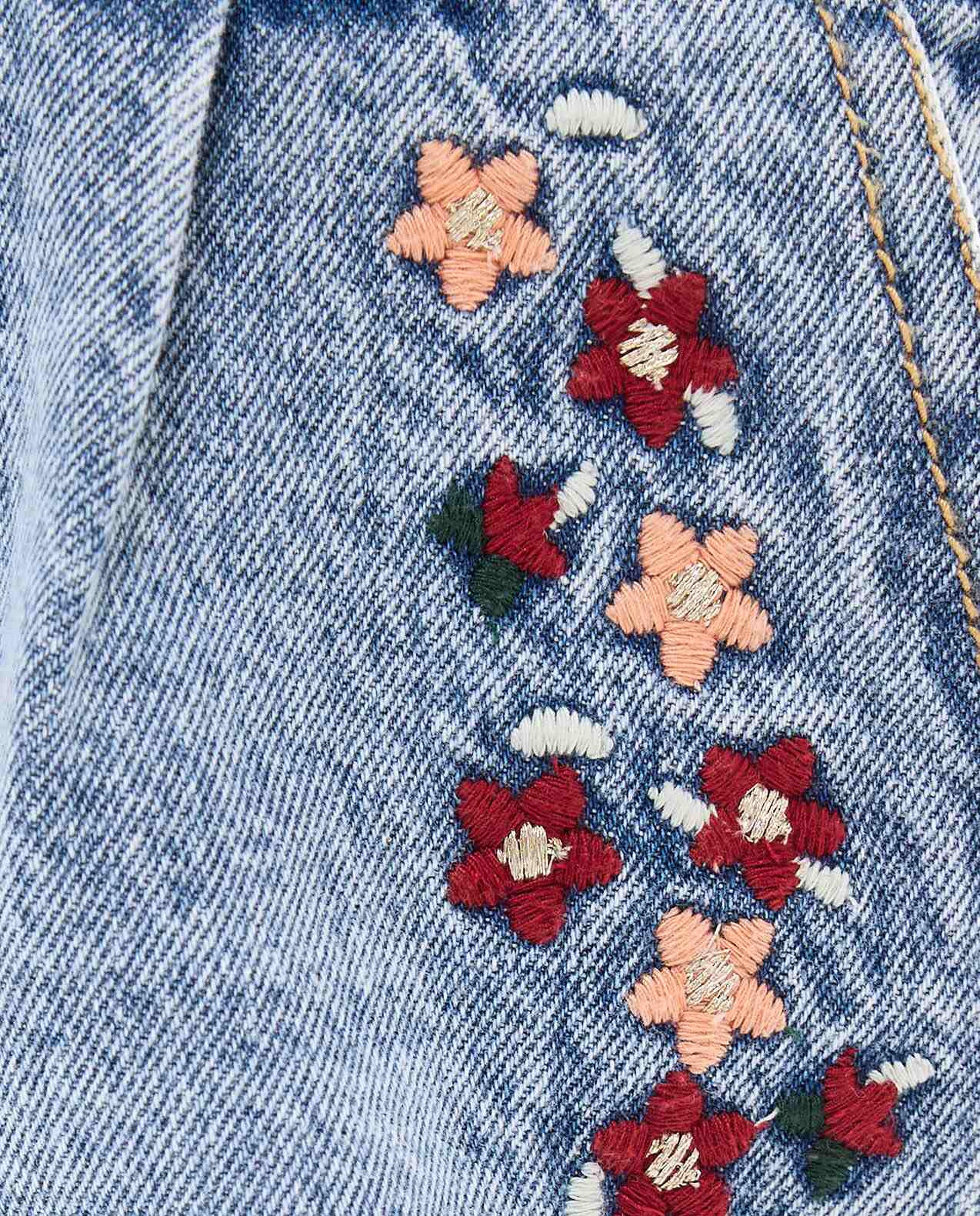Embroidered Denim Dungarees