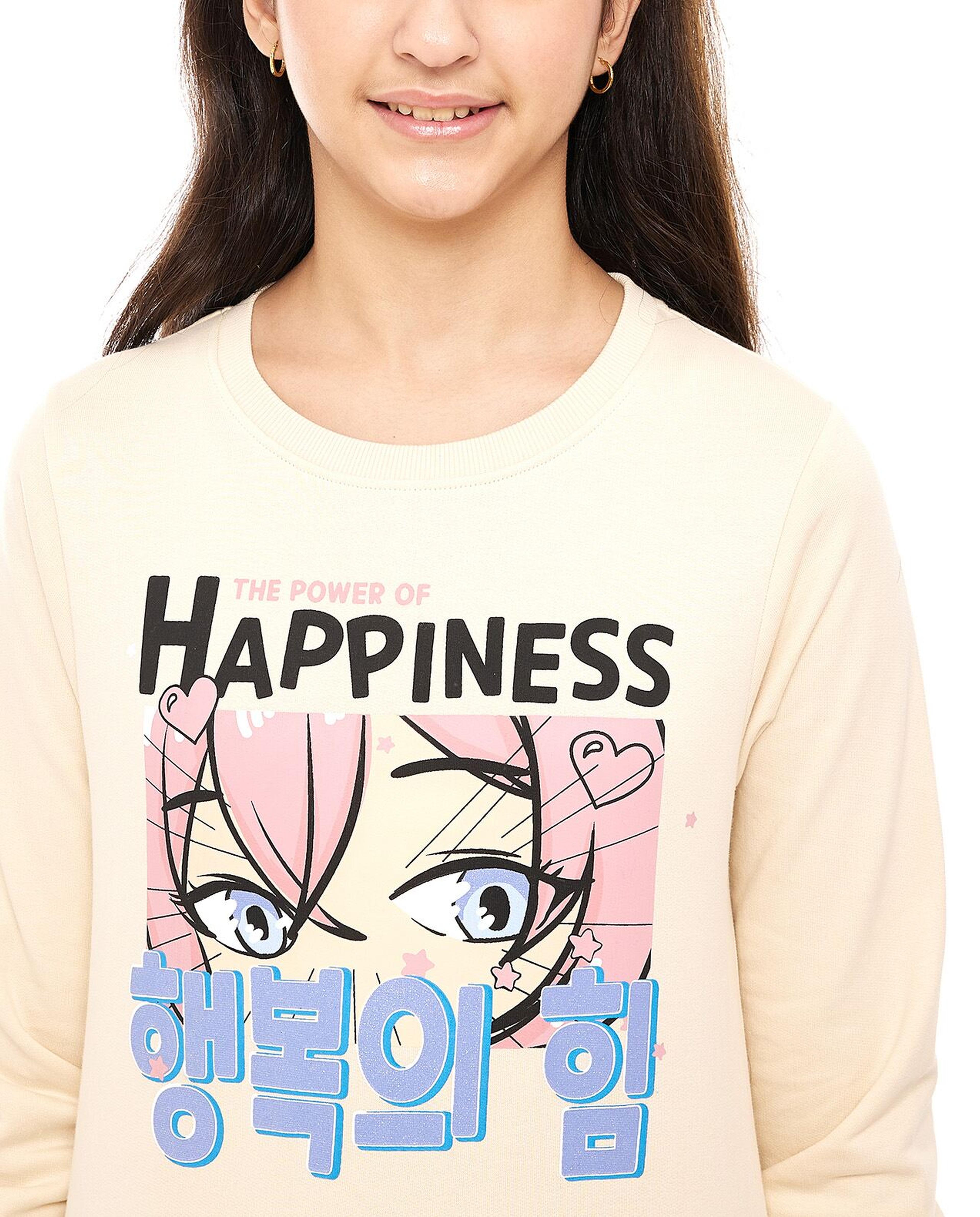 Printed Sweatshirt with Crew Neck and Long Sleeves