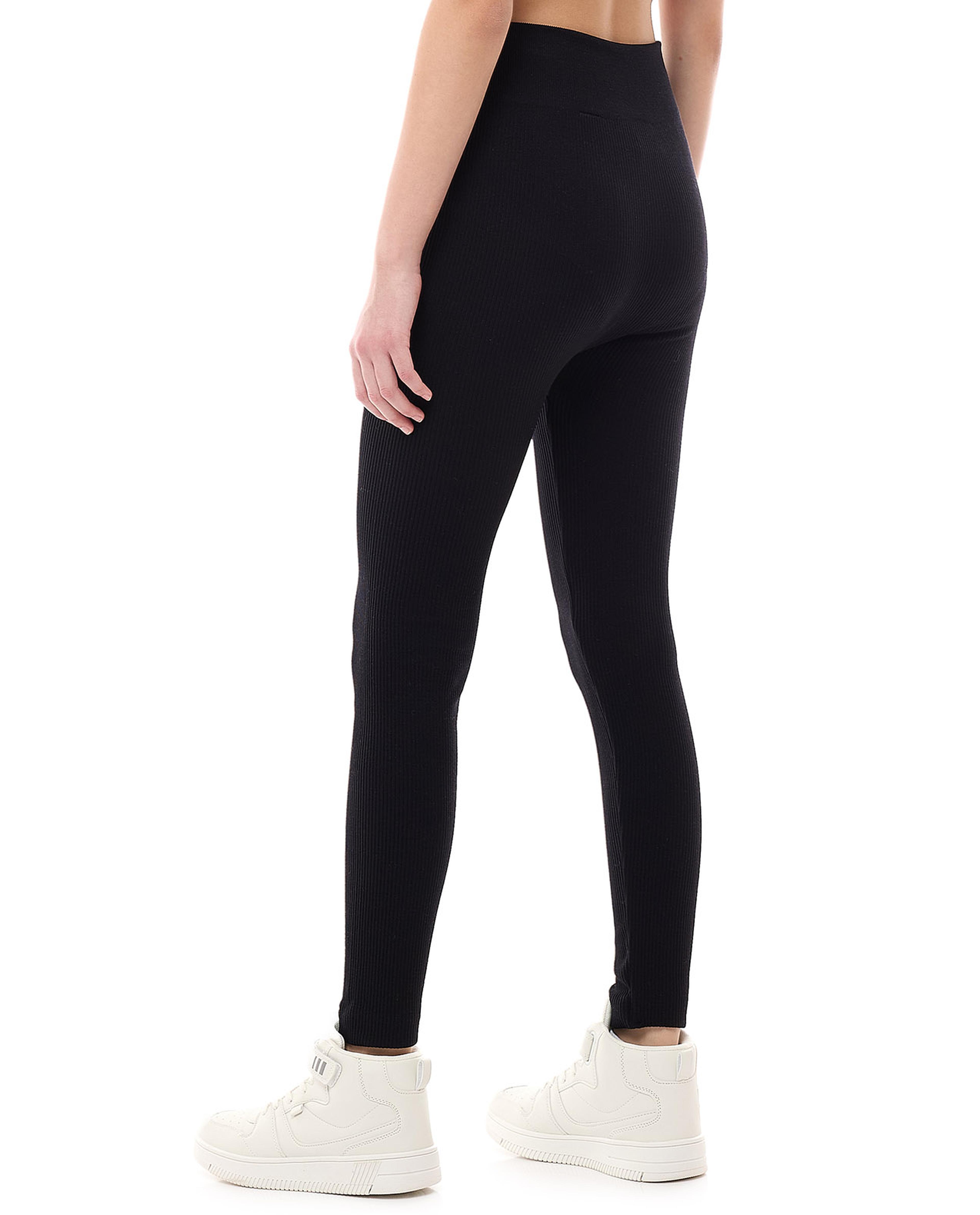Ribbed Leggings with Elastic Waist