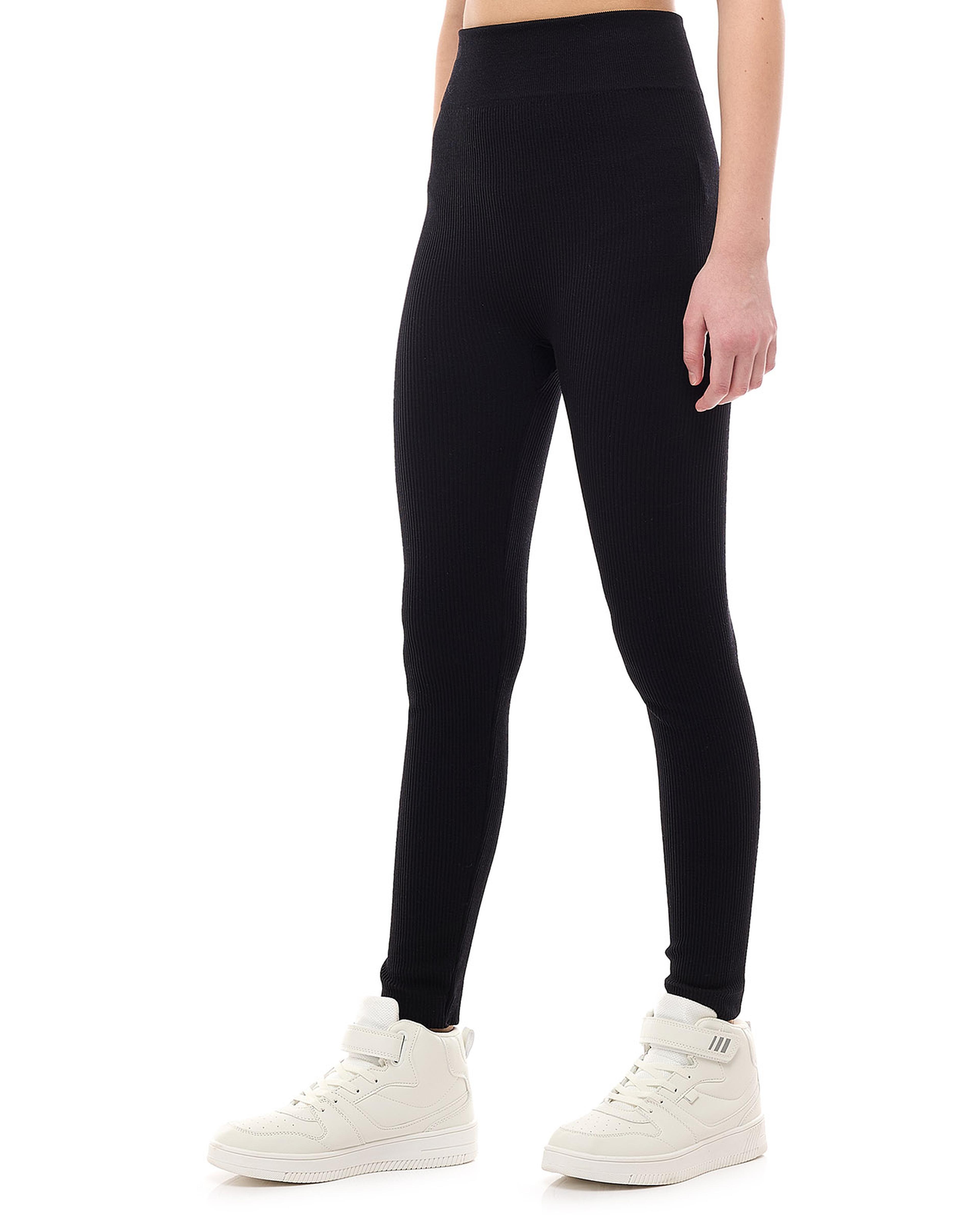 Ribbed Leggings with Elastic Waist