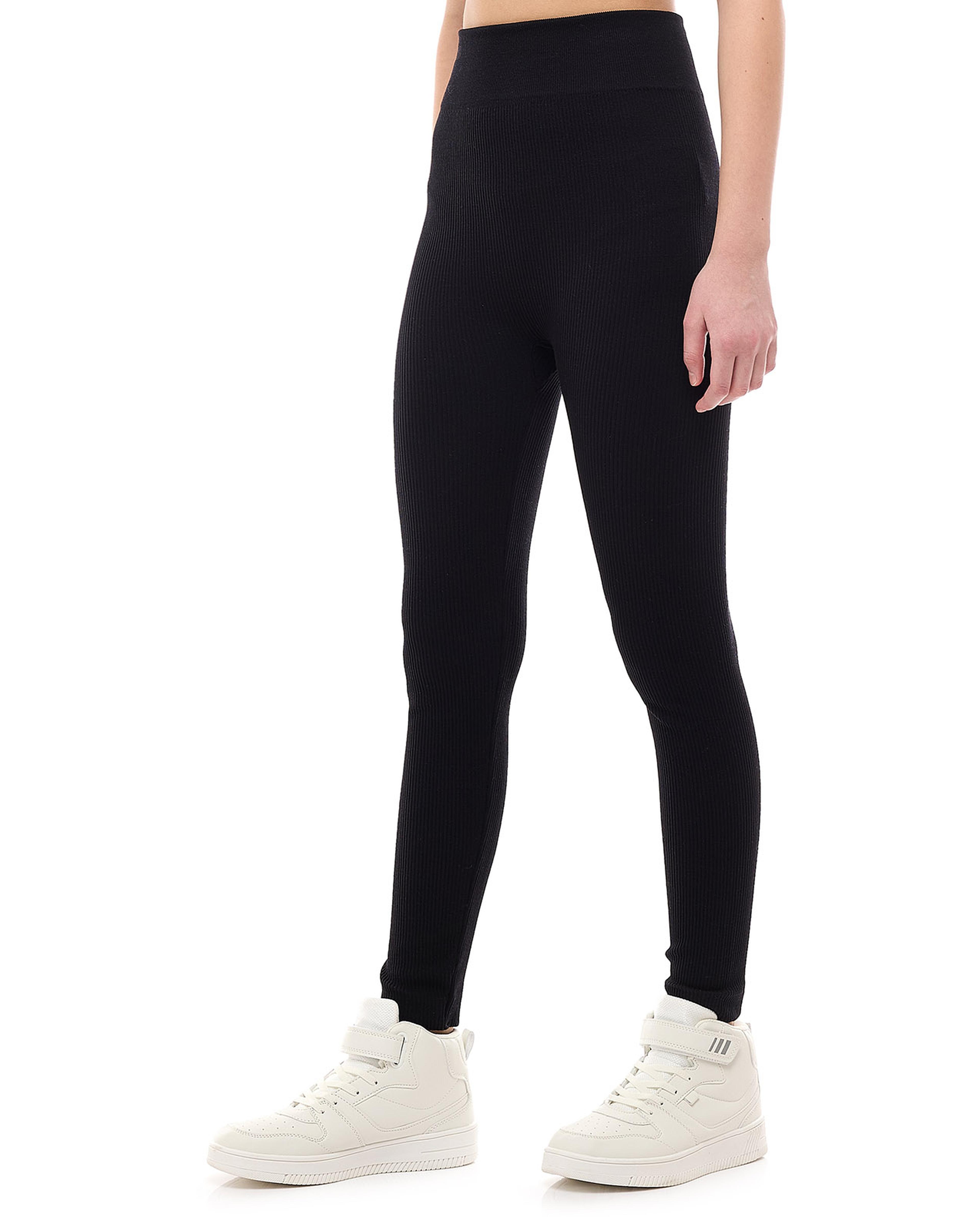 Ribbed Leggings with Elastic Waist