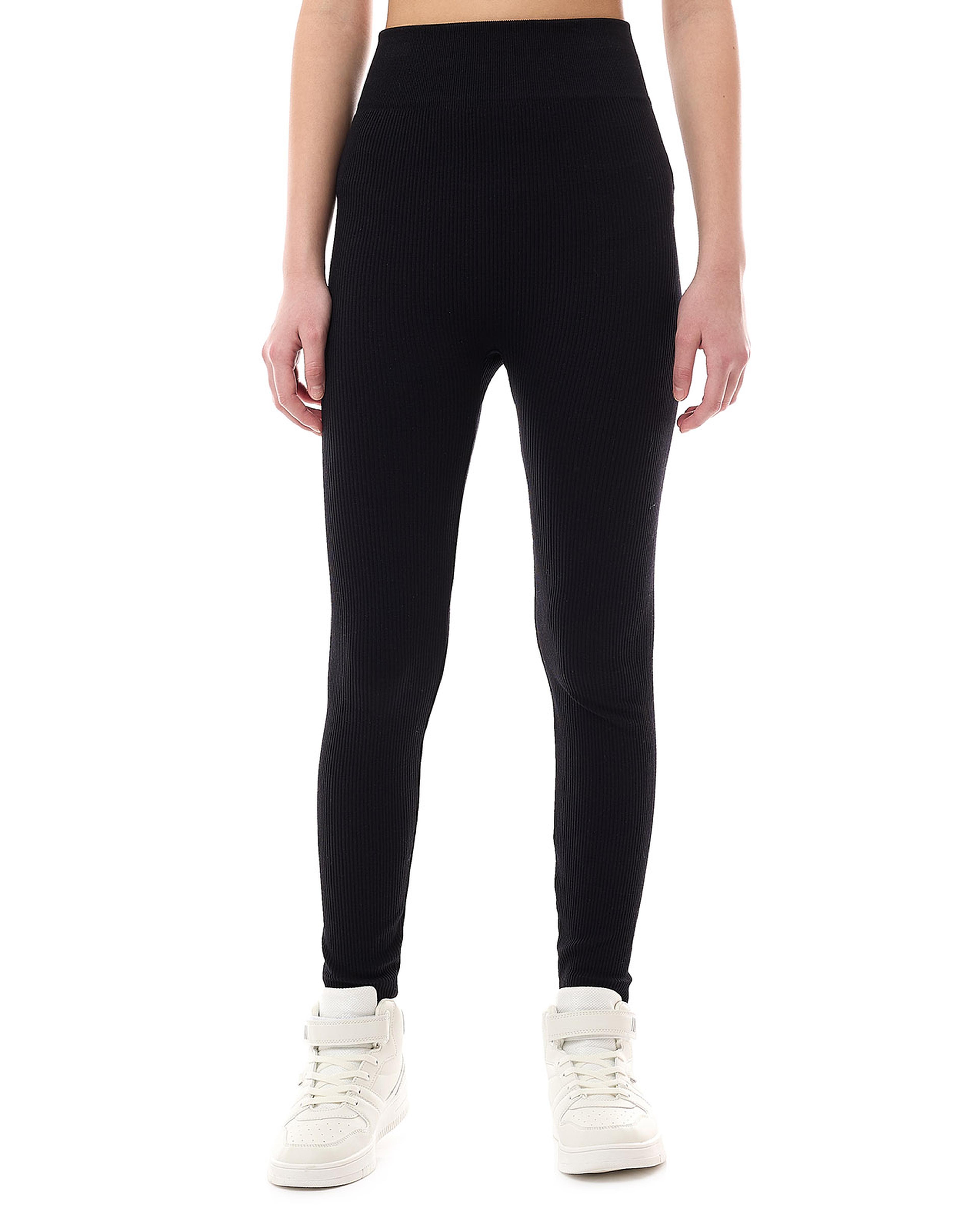Ribbed Leggings with Elastic Waist