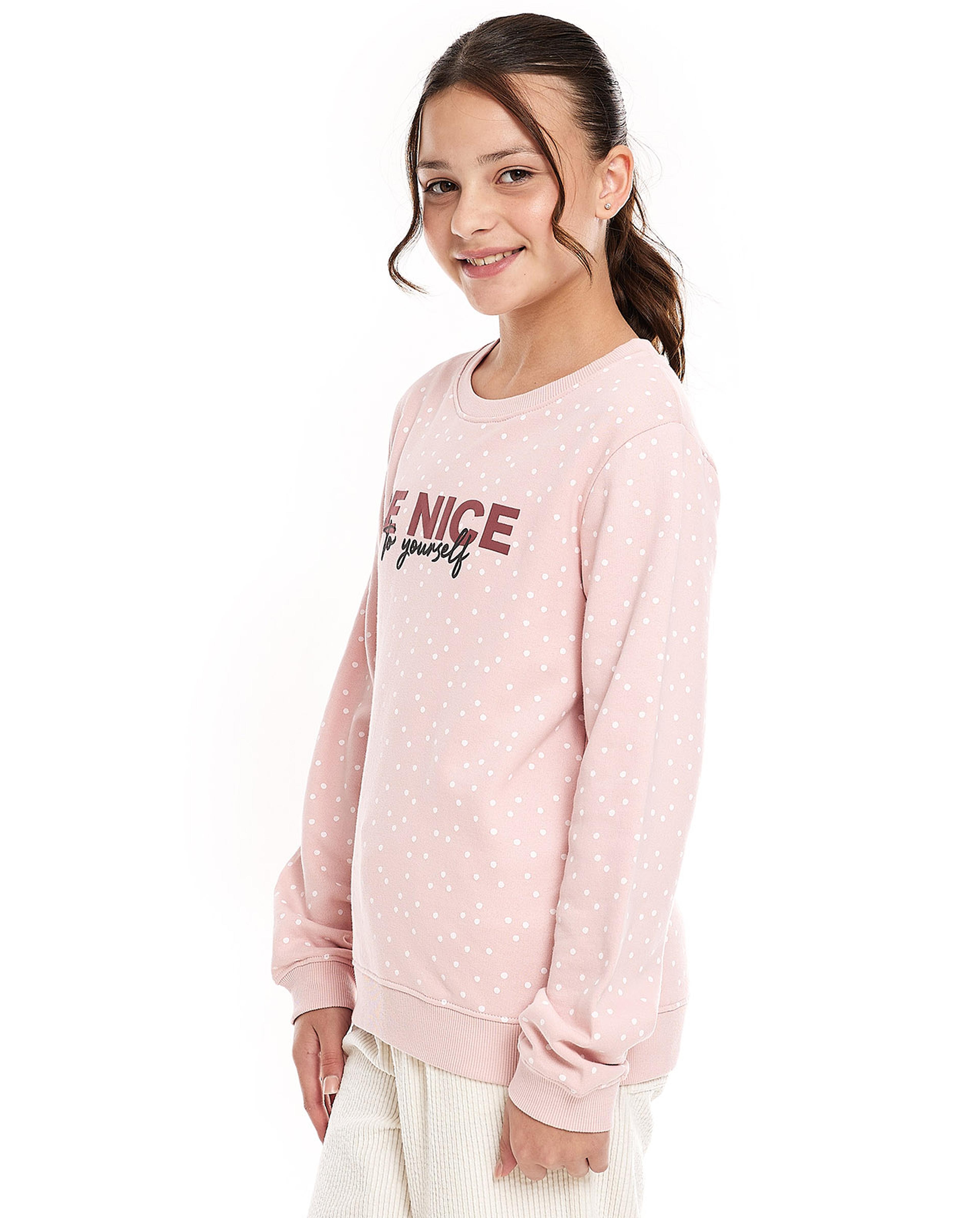 Printed Sweatshirt with Crew Neck and Long Sleeves