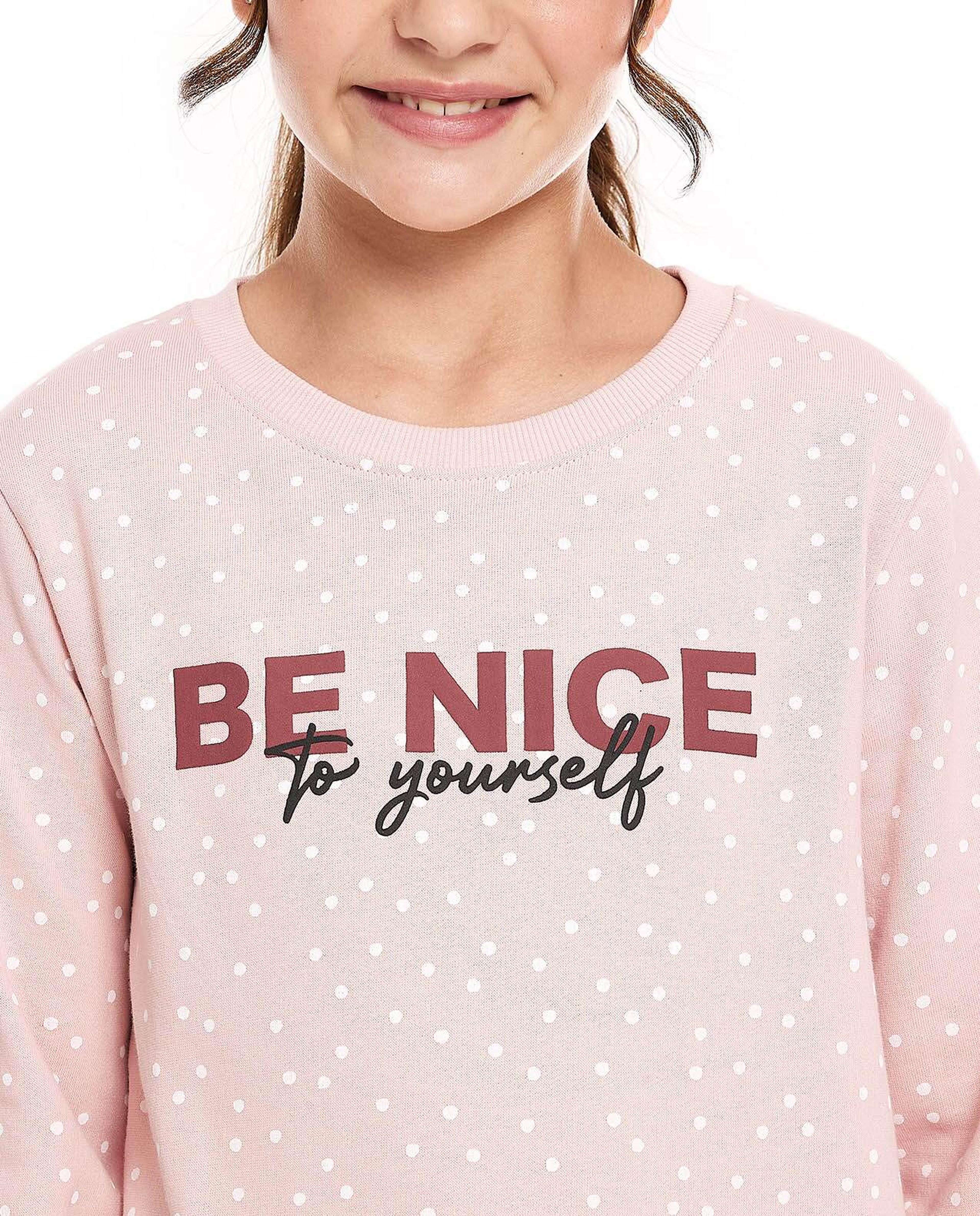 Printed Sweatshirt with Crew Neck and Long Sleeves