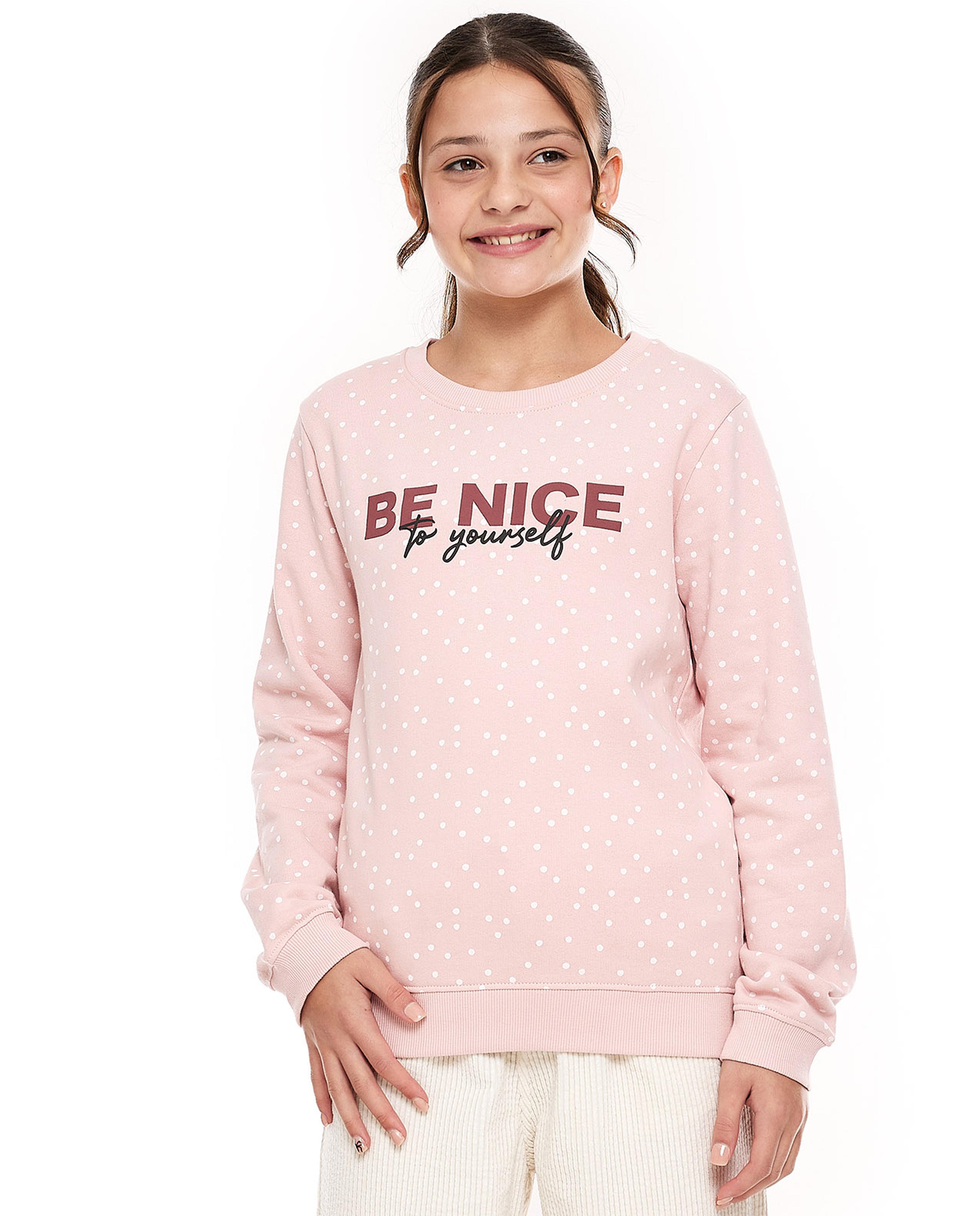 Printed Sweatshirt with Crew Neck and Long Sleeves