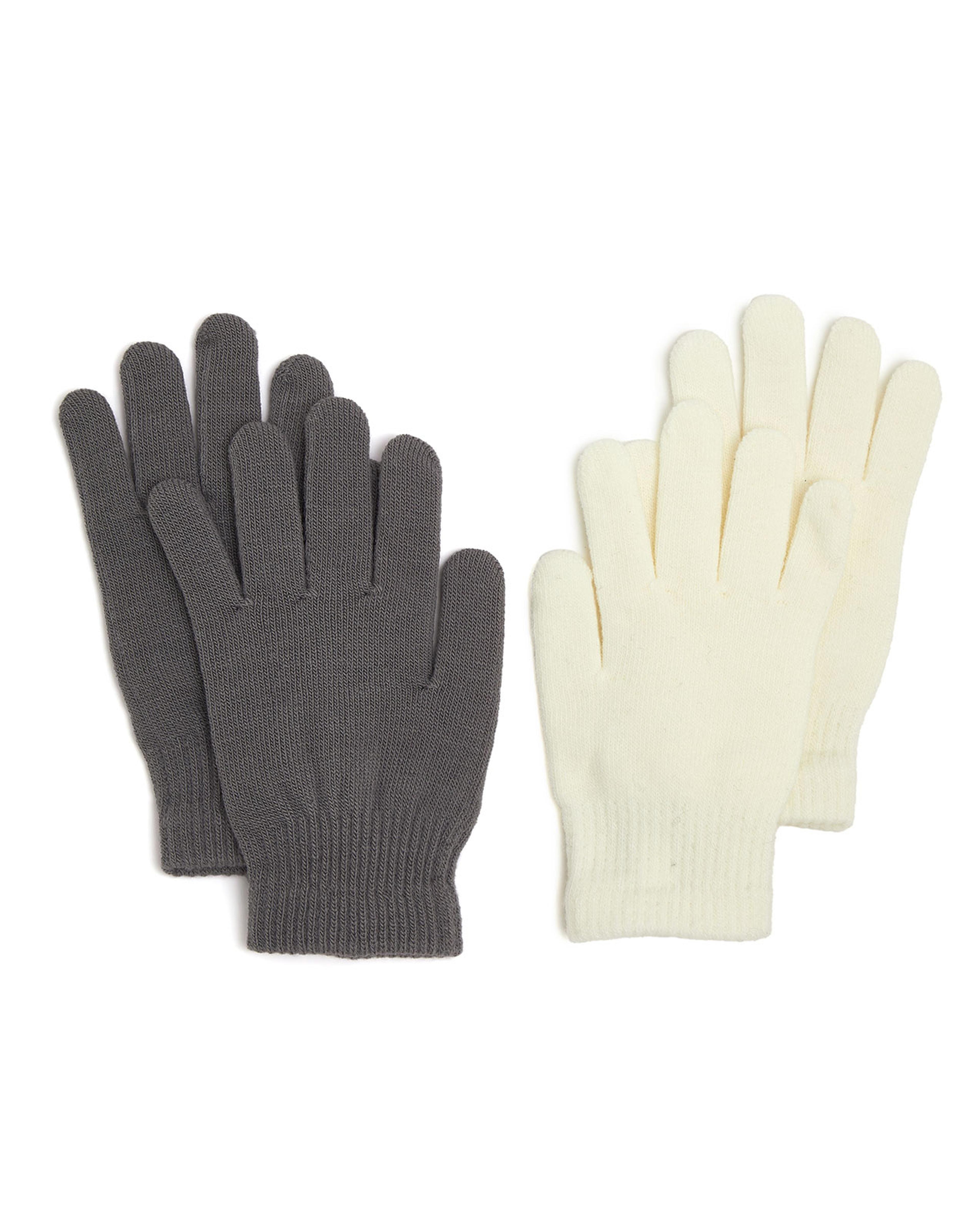 طقم قفازات محبوكة - 2 زوجين