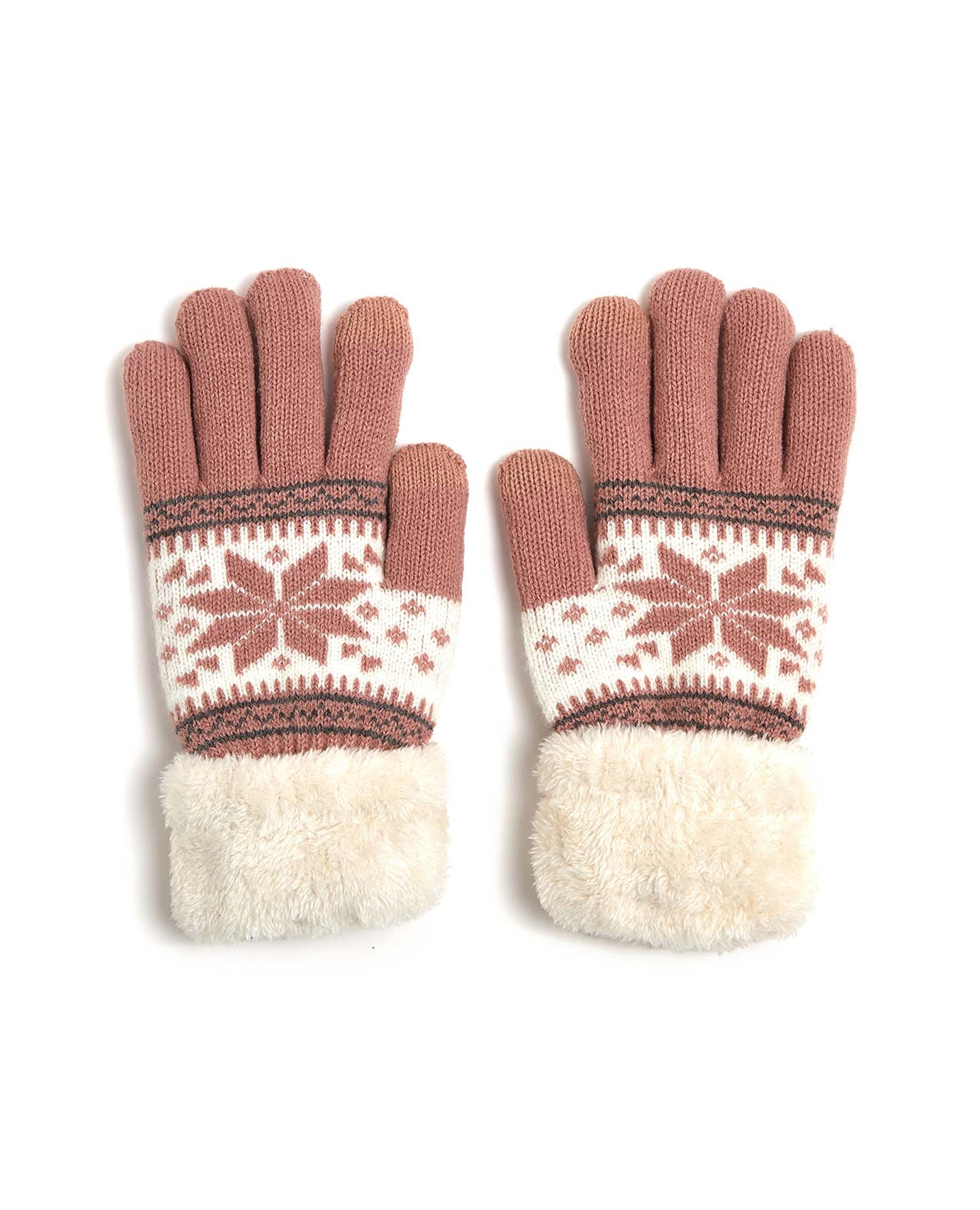 قفازات شتوية منقوشة