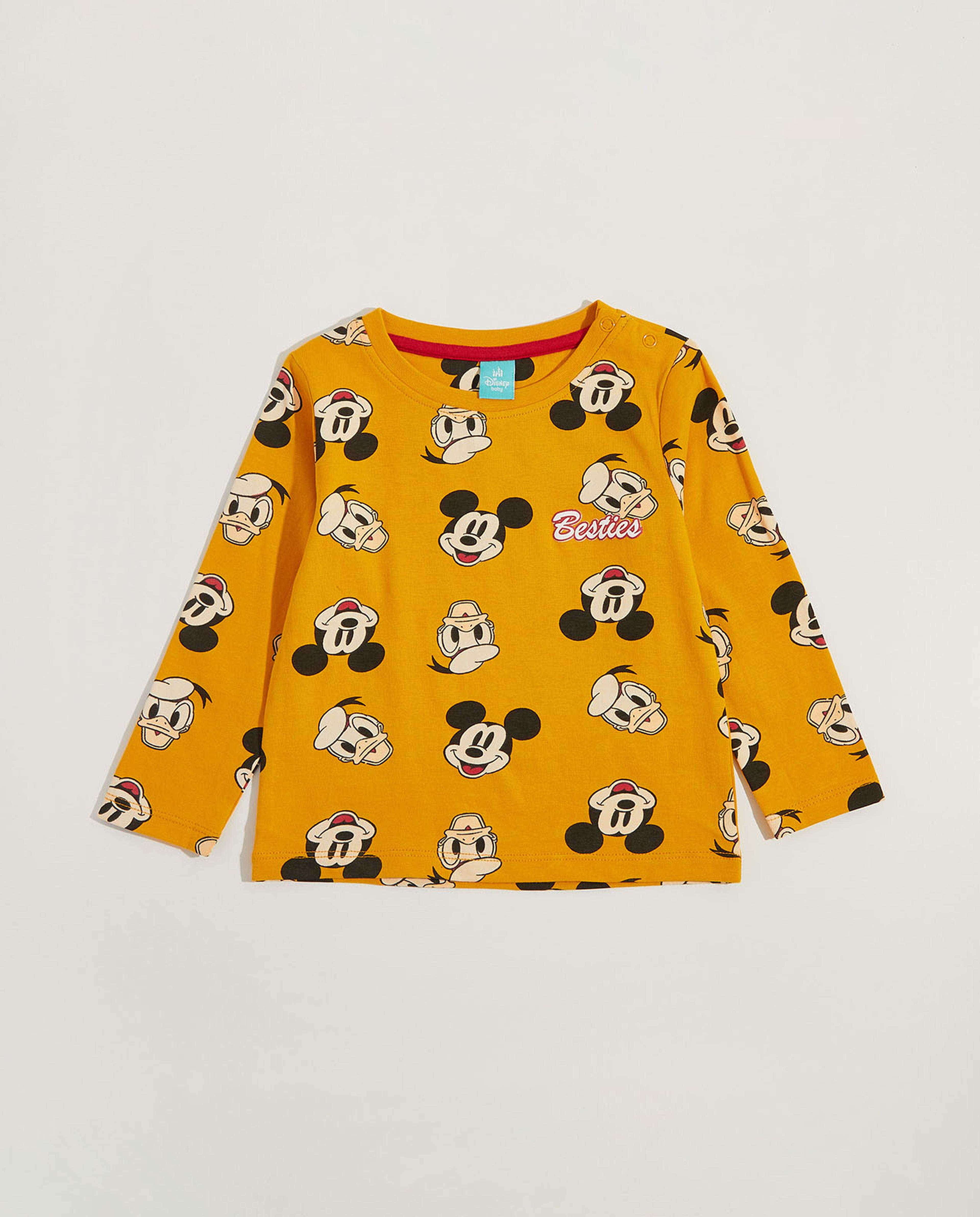 2 Pack Mickey Mouse Print T-Shirts with Long Sleeves