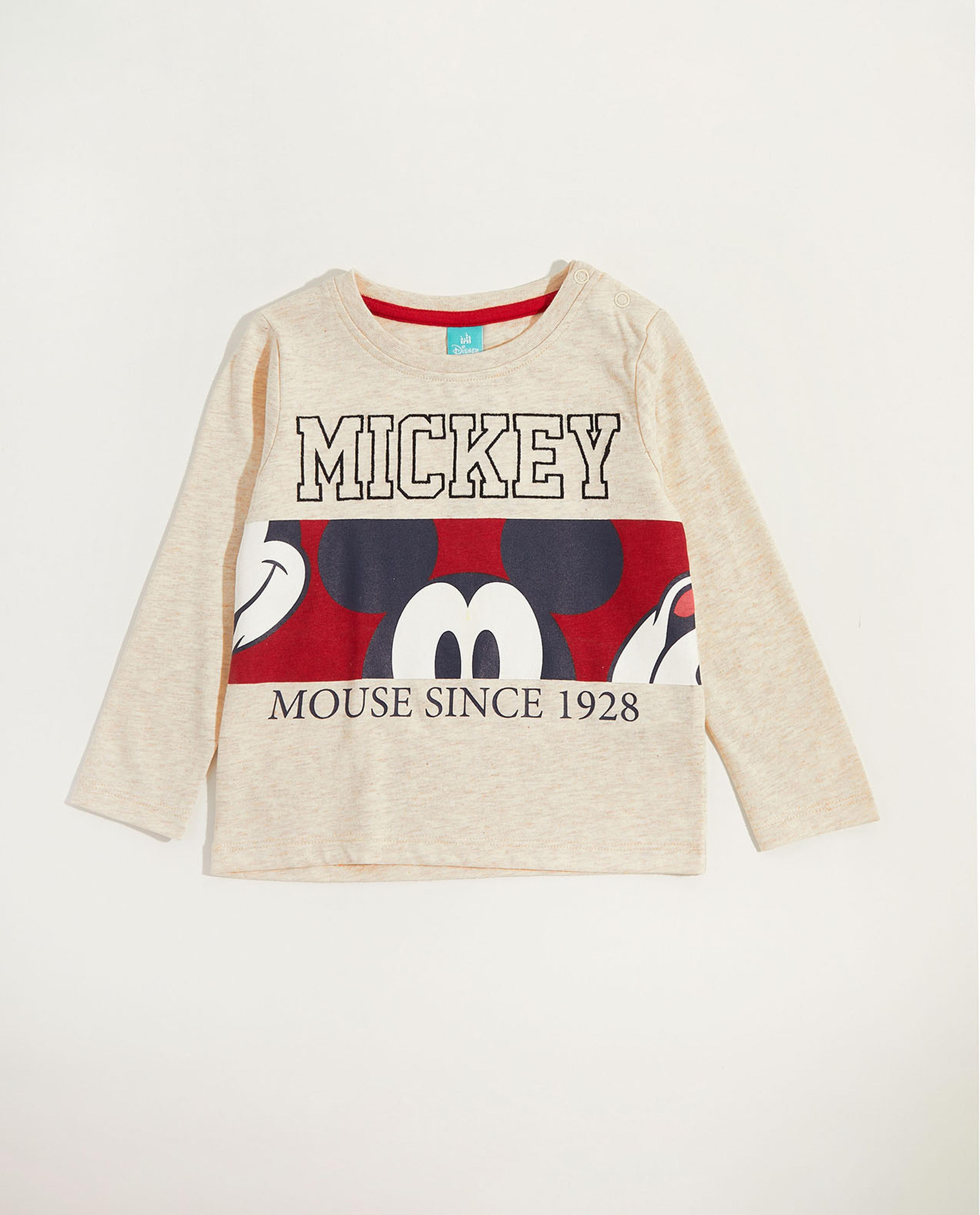 2 Pack Mickey Mouse Print T-Shirts with Long Sleeves