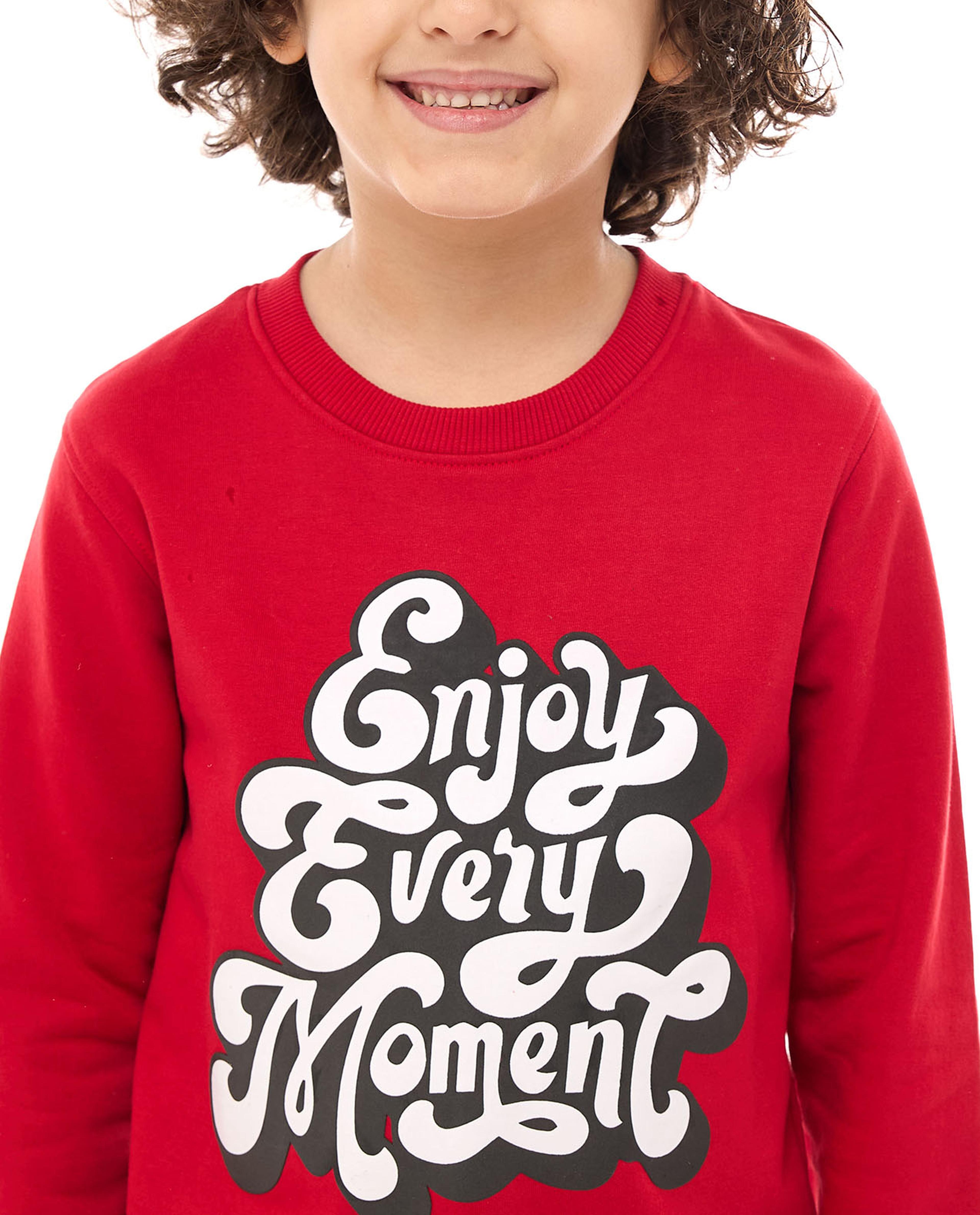 Printed Sweatshirt with Crew Neck and Long Sleeves