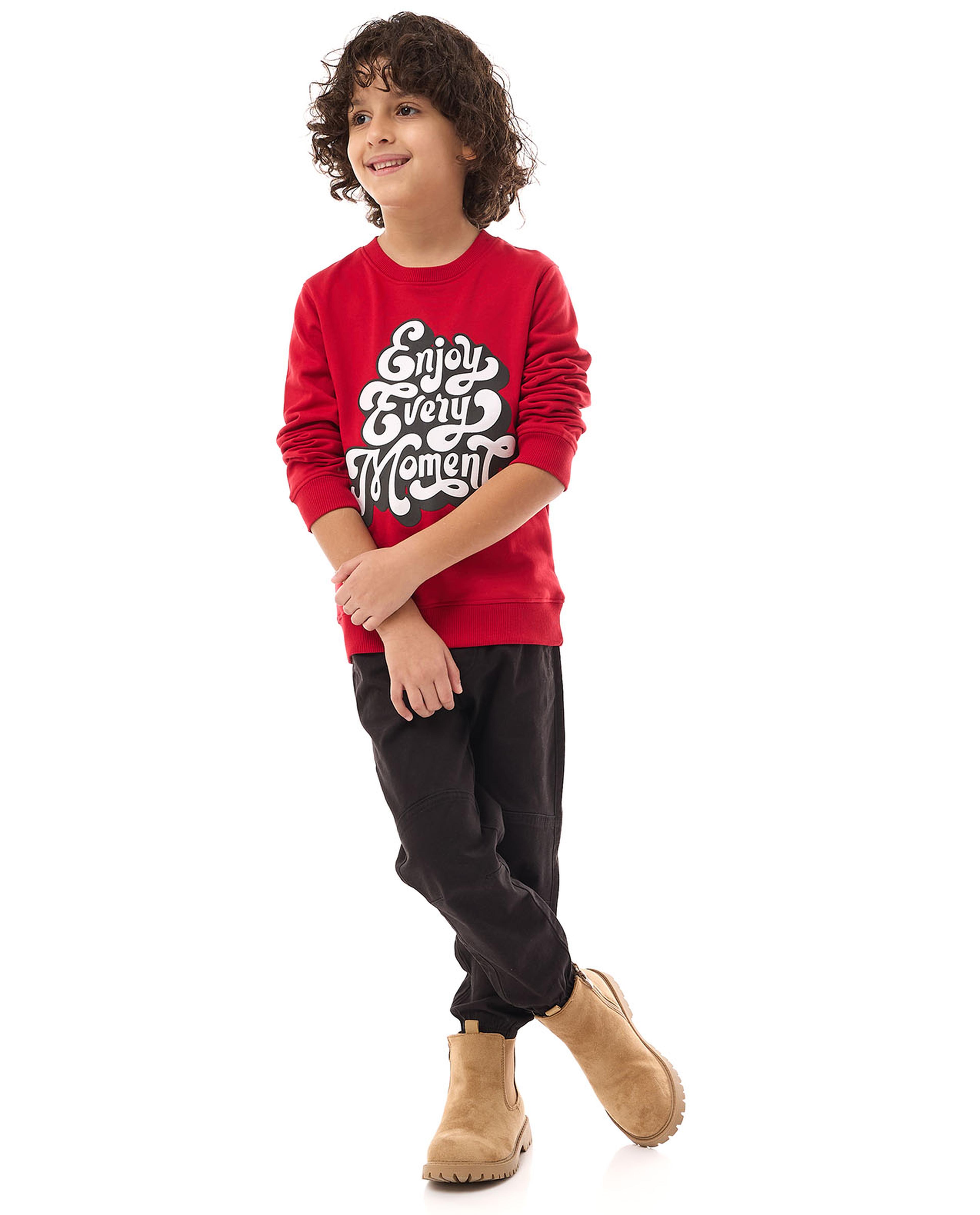 Printed Sweatshirt with Crew Neck and Long Sleeves