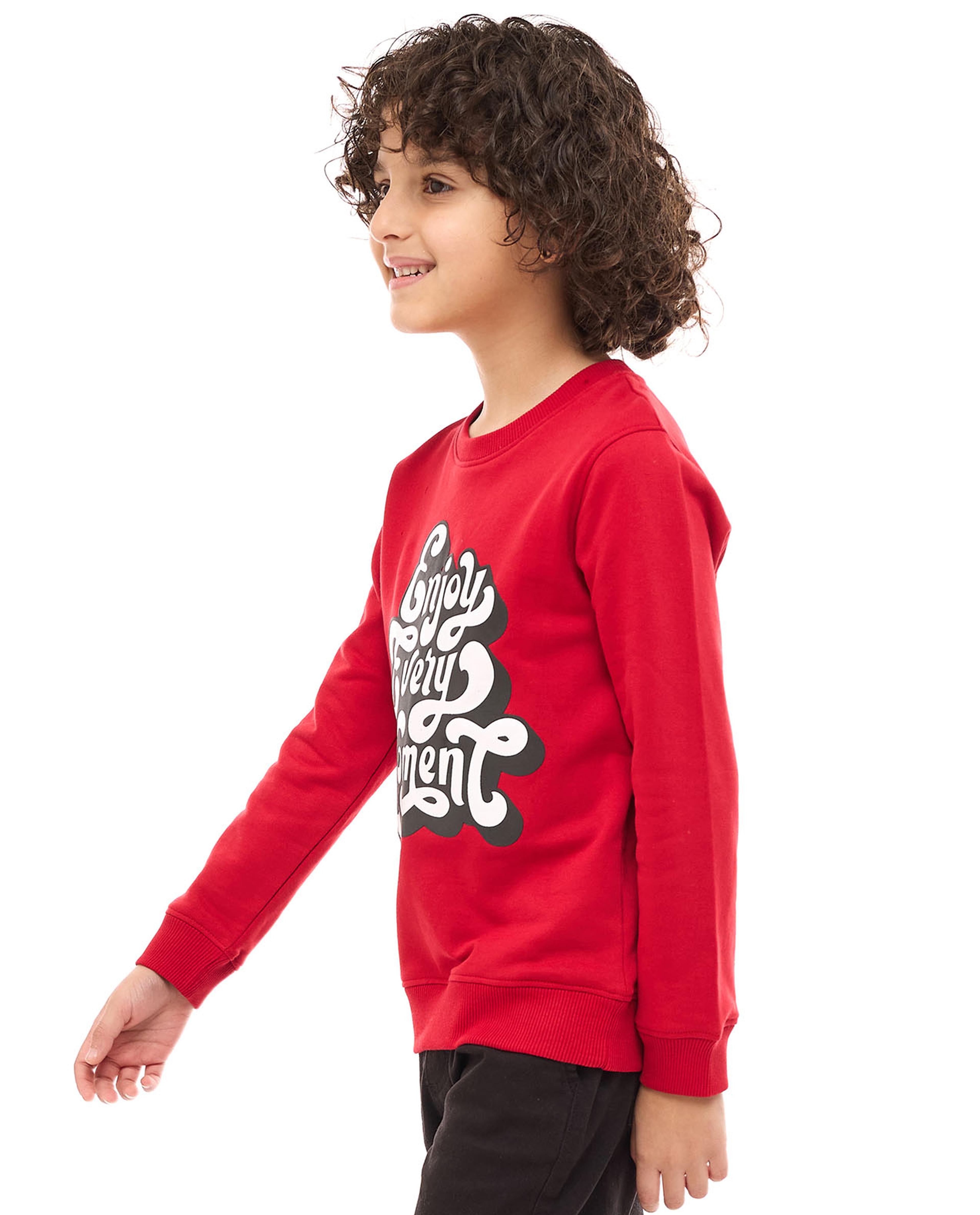 Printed Sweatshirt with Crew Neck and Long Sleeves