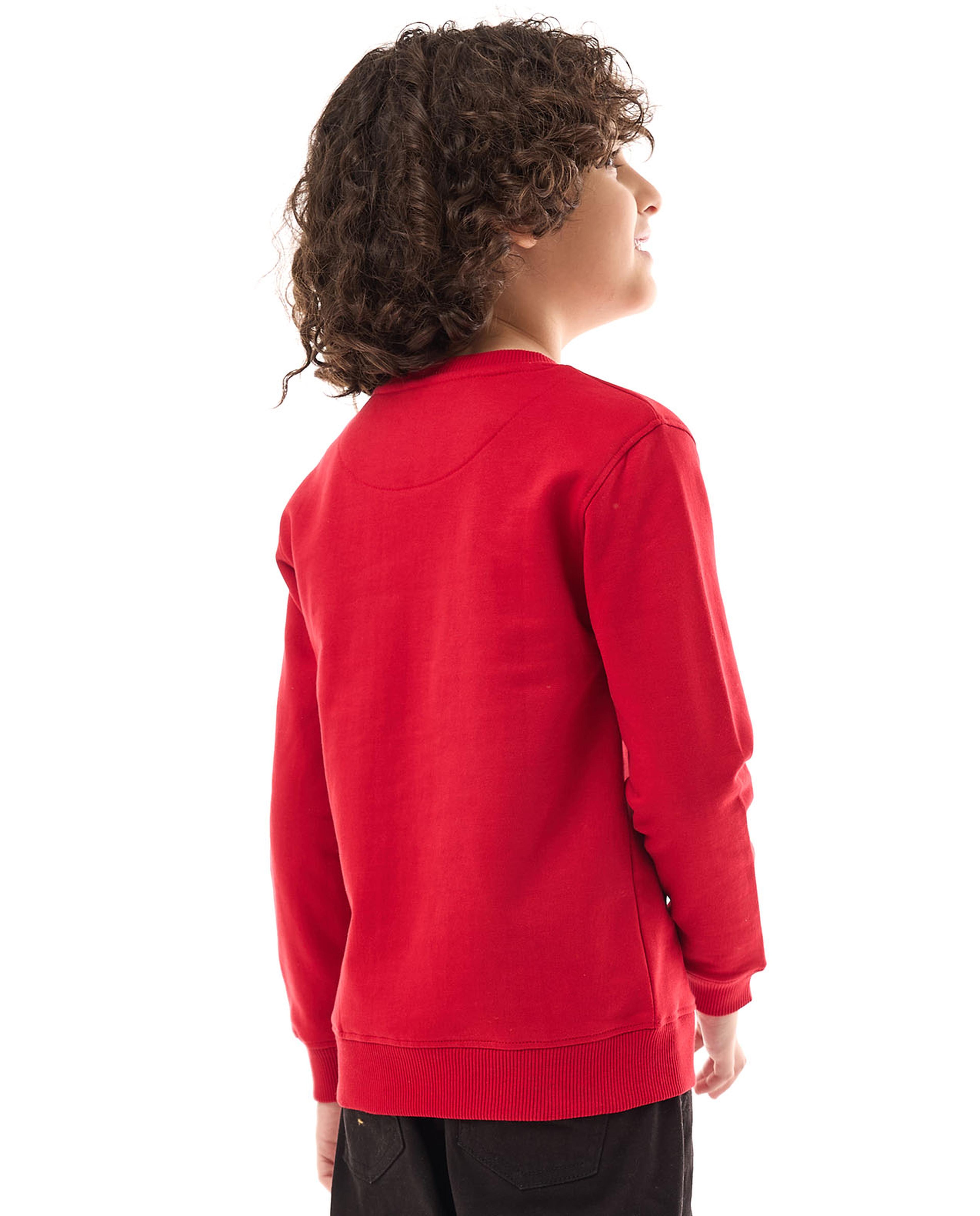 Printed Sweatshirt with Crew Neck and Long Sleeves