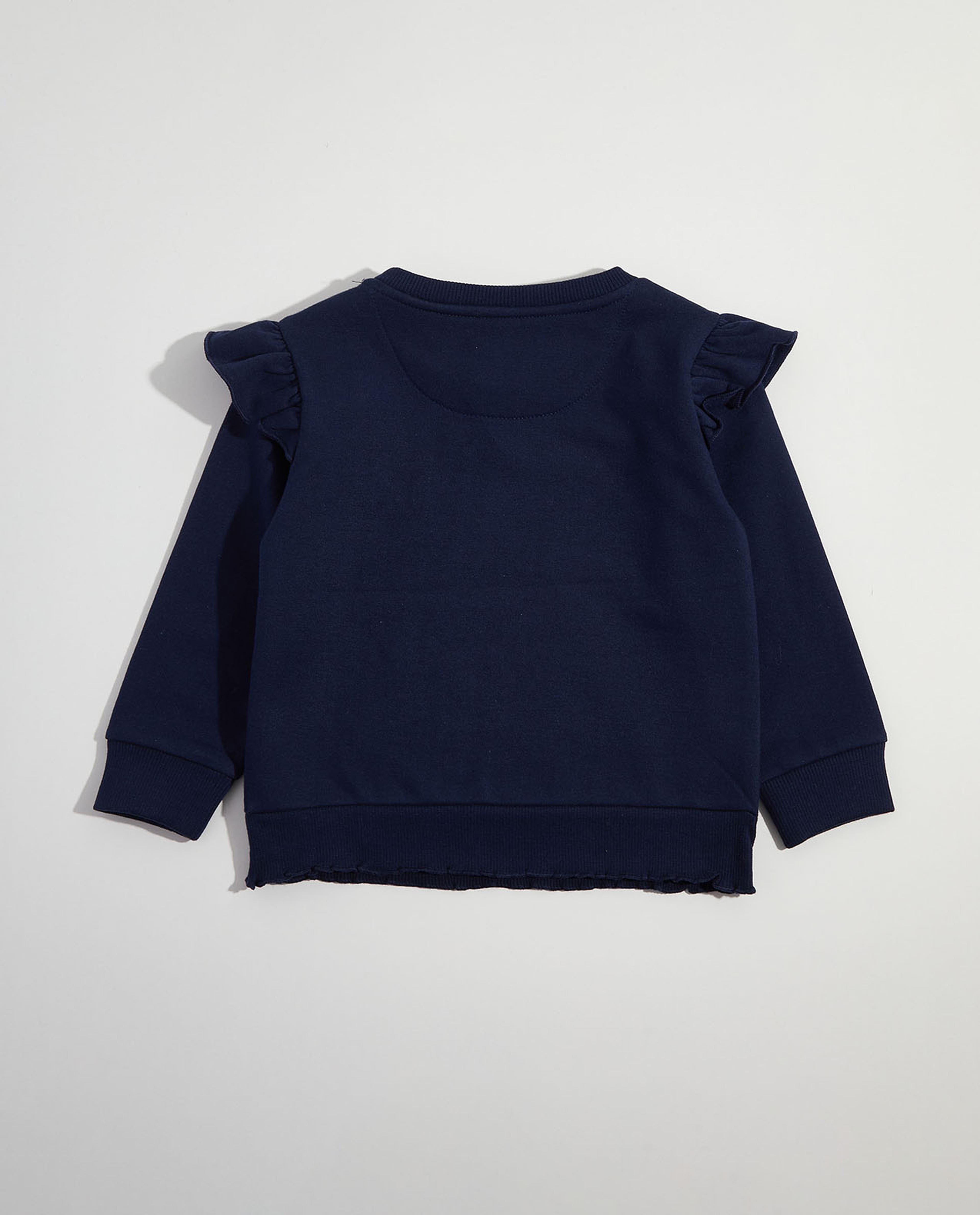 Embroidered Sweatshirt with Crew Neck and Long Sleeves