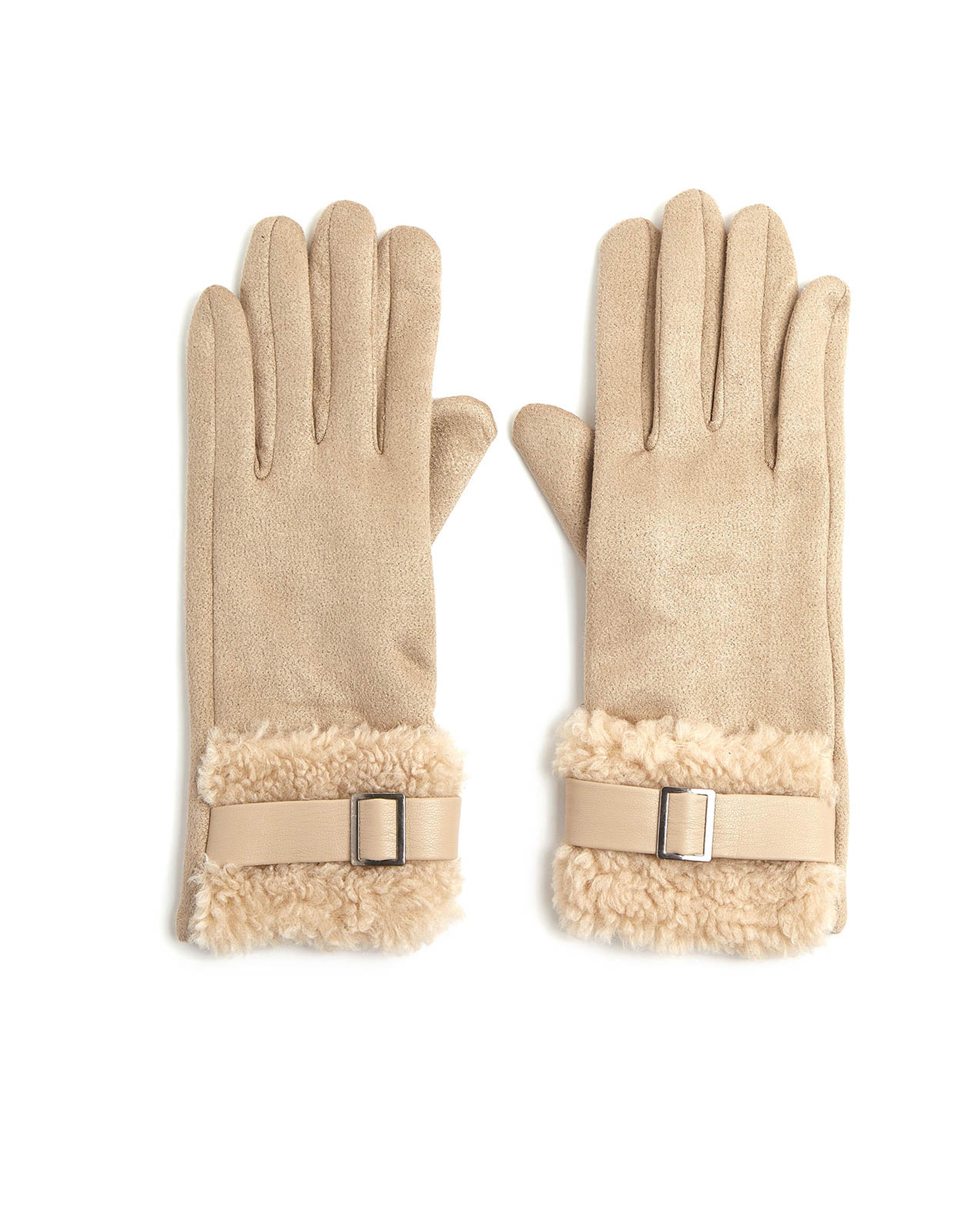 قفازات شتوية مع حزام