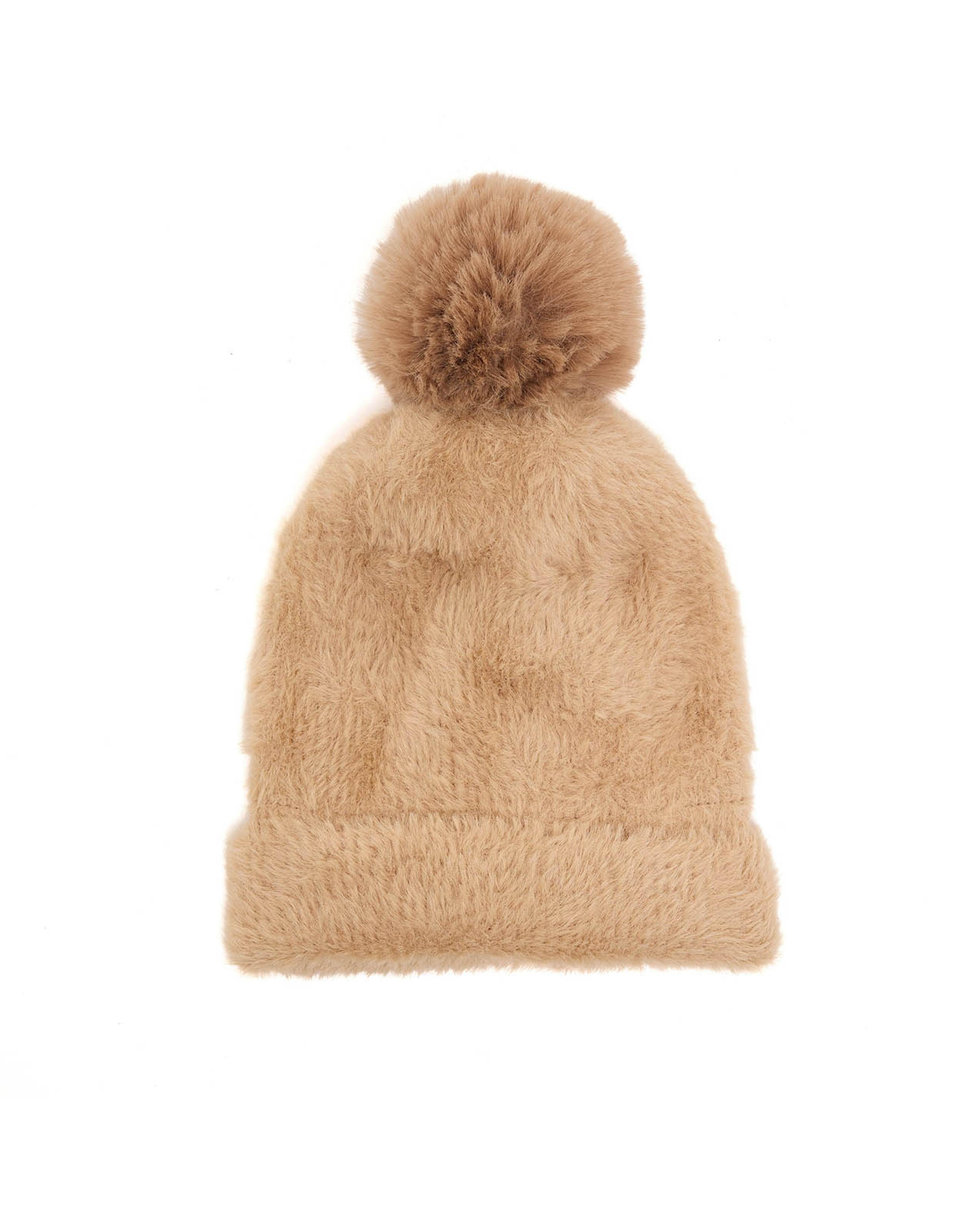 قبعة باني بفرو مع بوم بوم