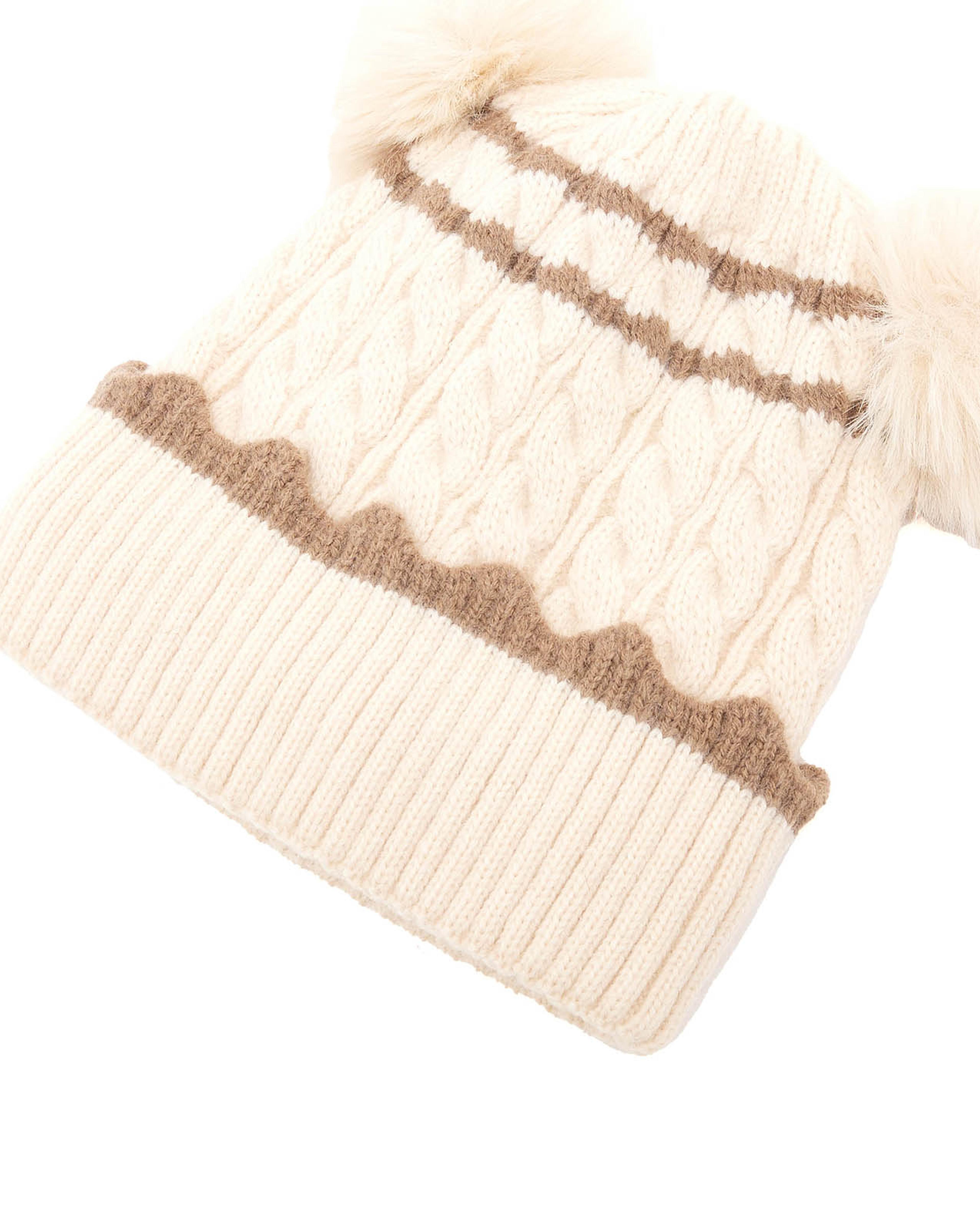 قبعة باني محبوكة مع بوم بوم