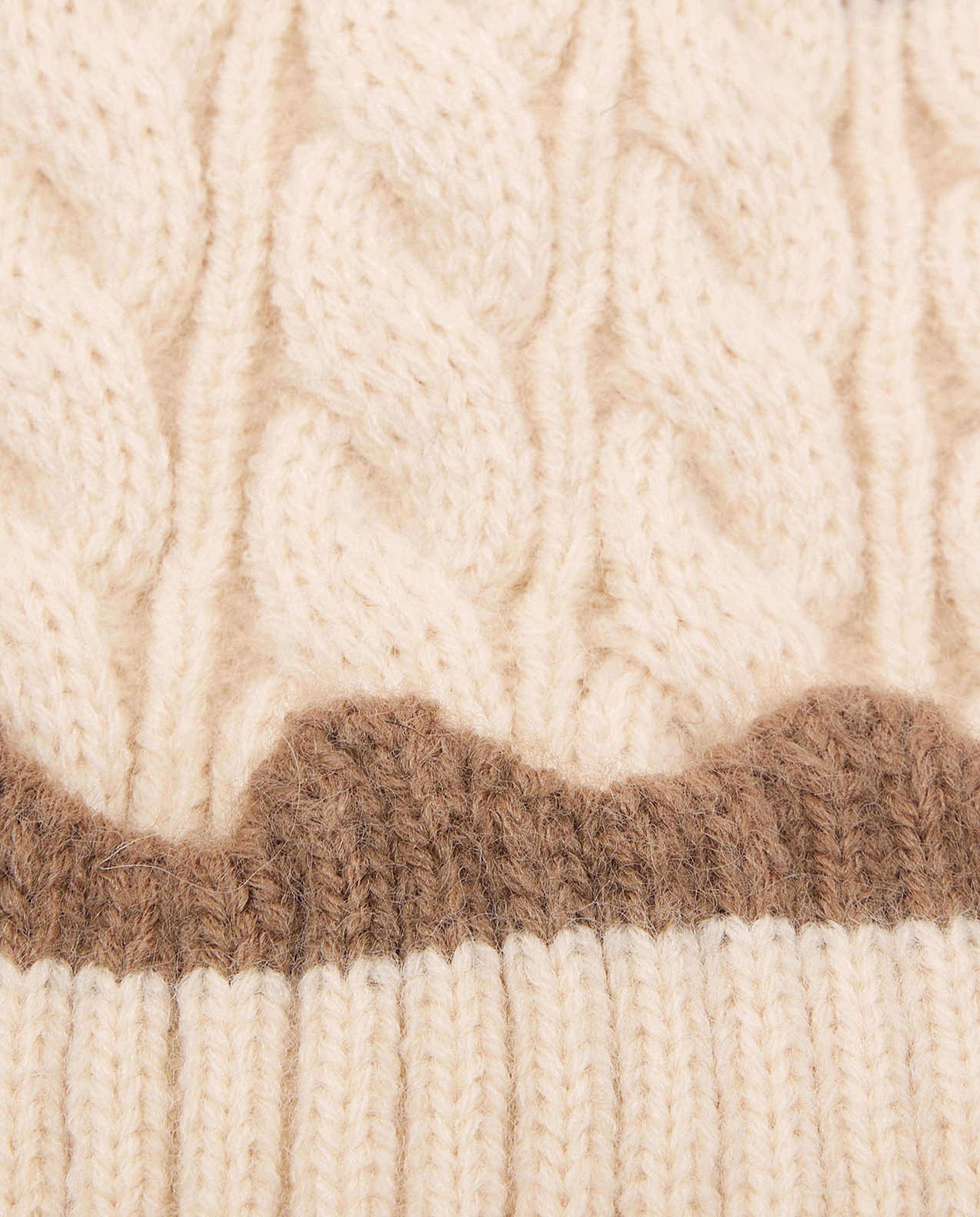 قبعة باني محبوكة مع بوم بوم