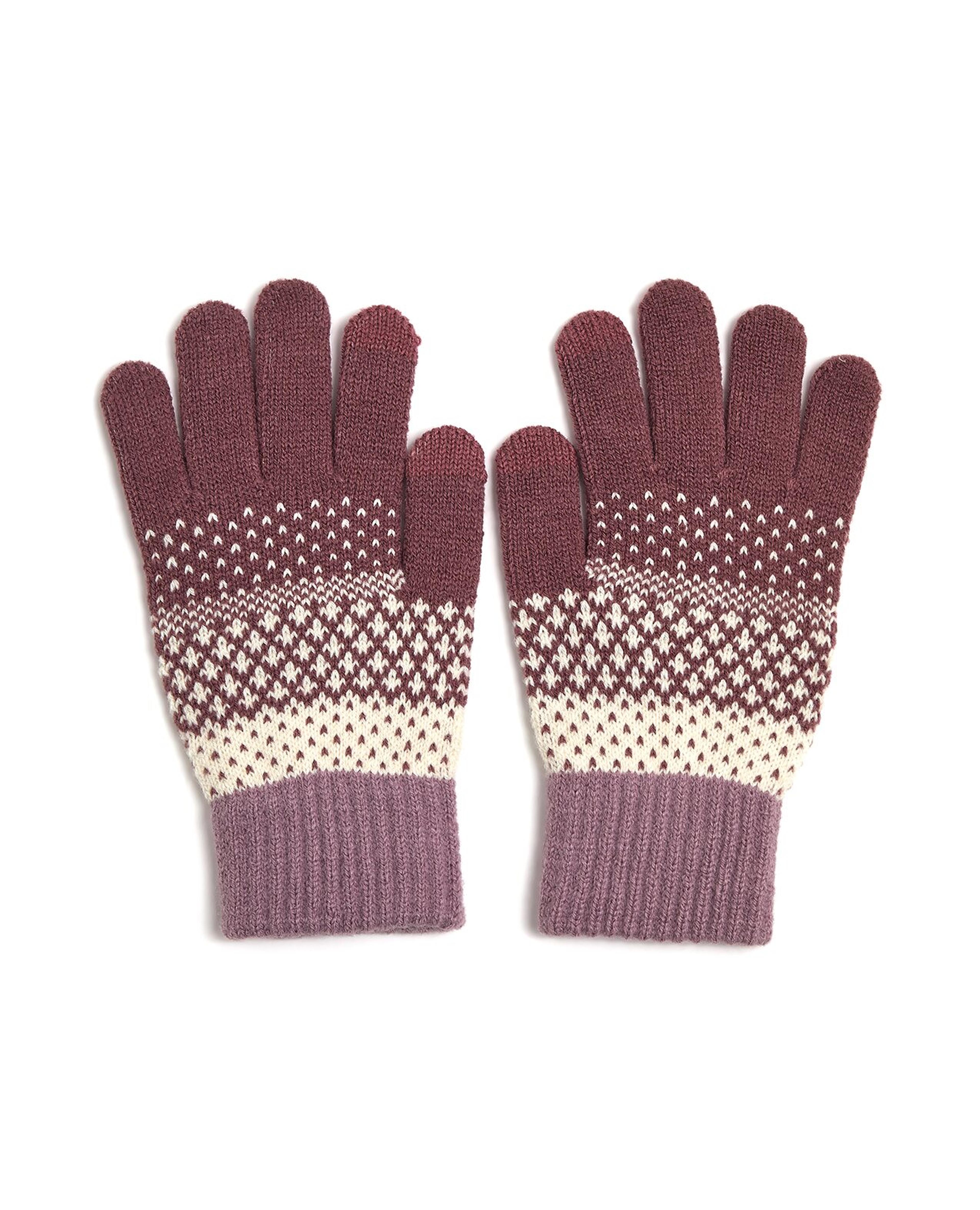 قفازات شتوية منقوشة