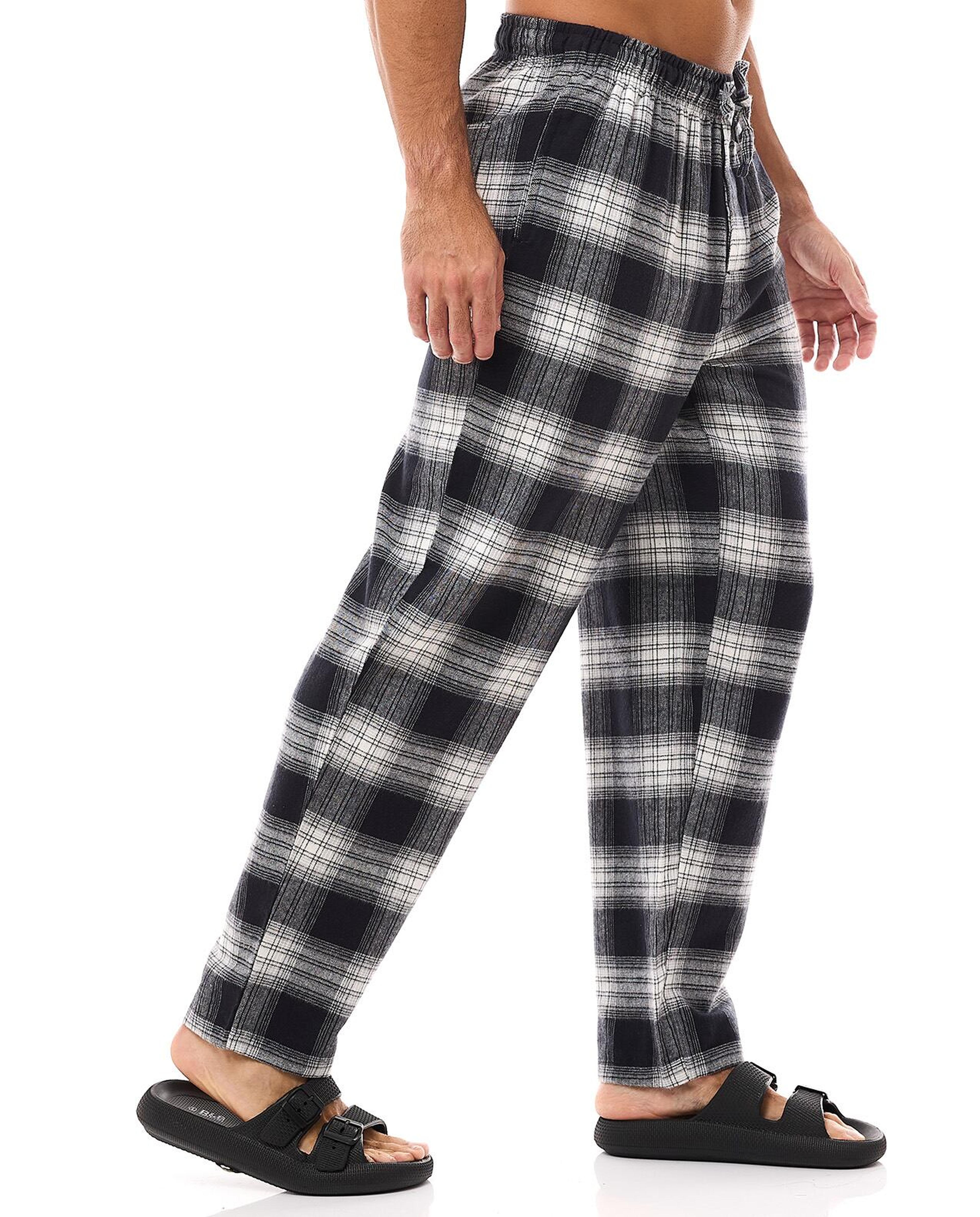 Plaid Lounge Pants with Drawstring Waist
