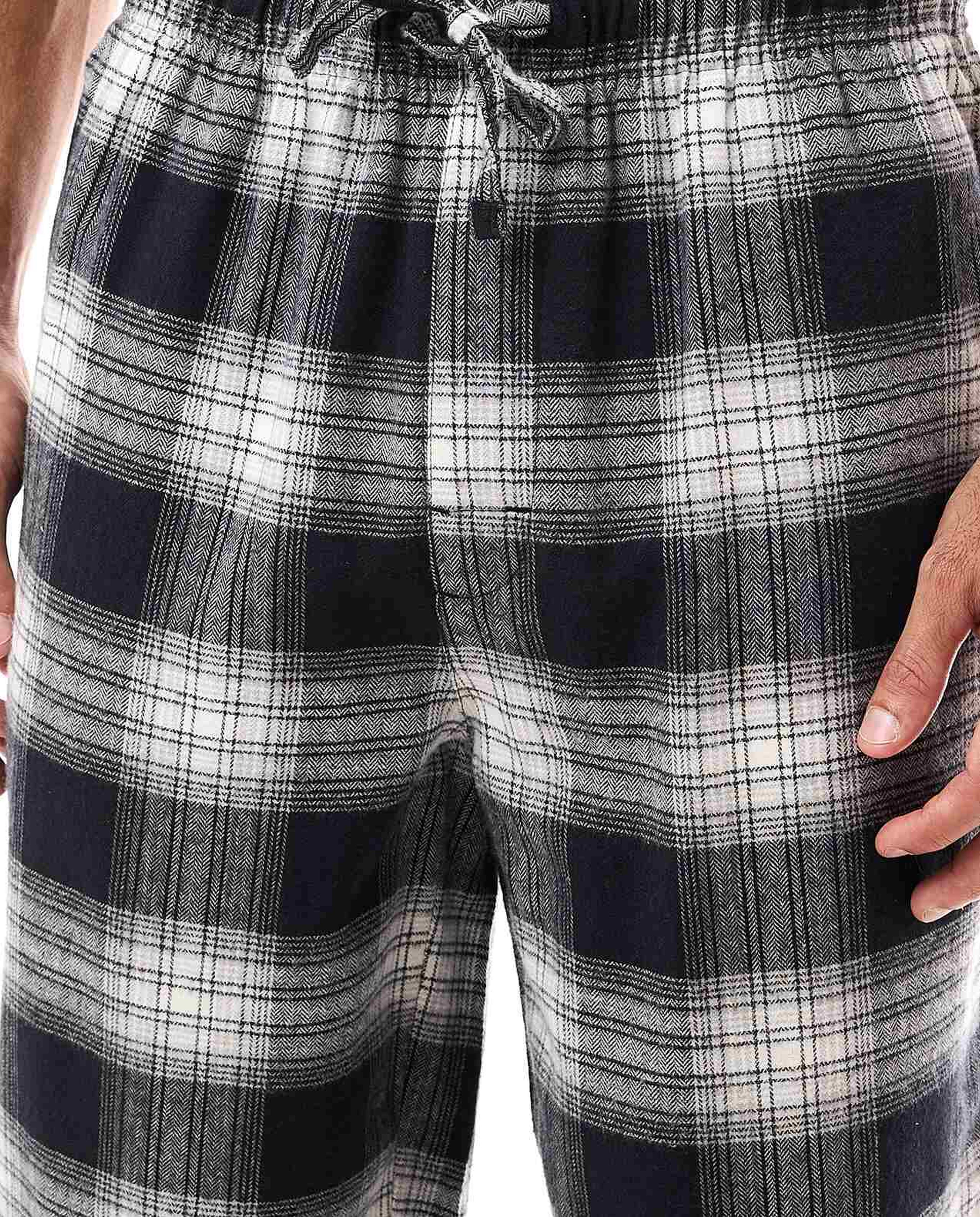 Plaid Lounge Pants with Drawstring Waist