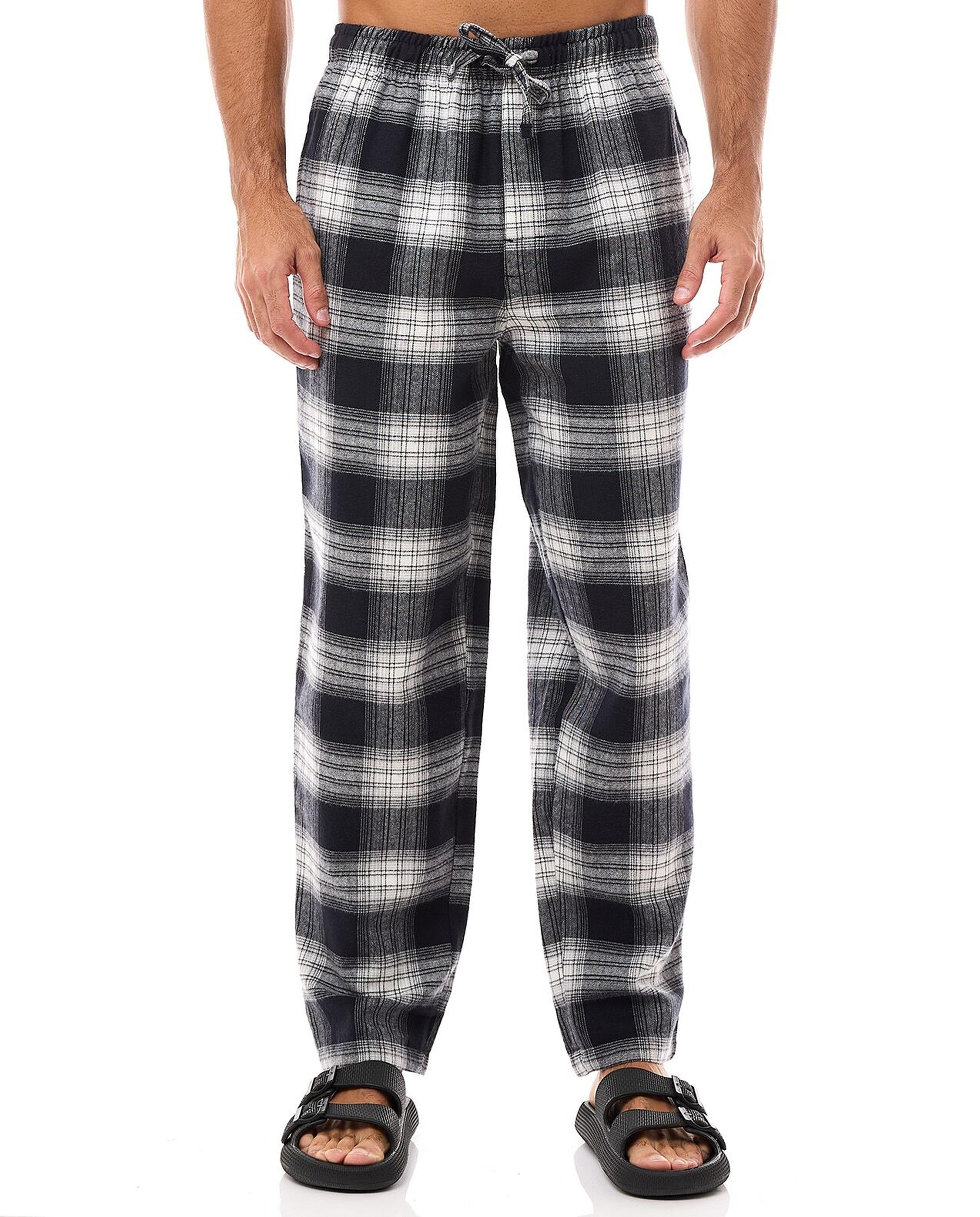 Plaid Lounge Pants with Drawstring Waist