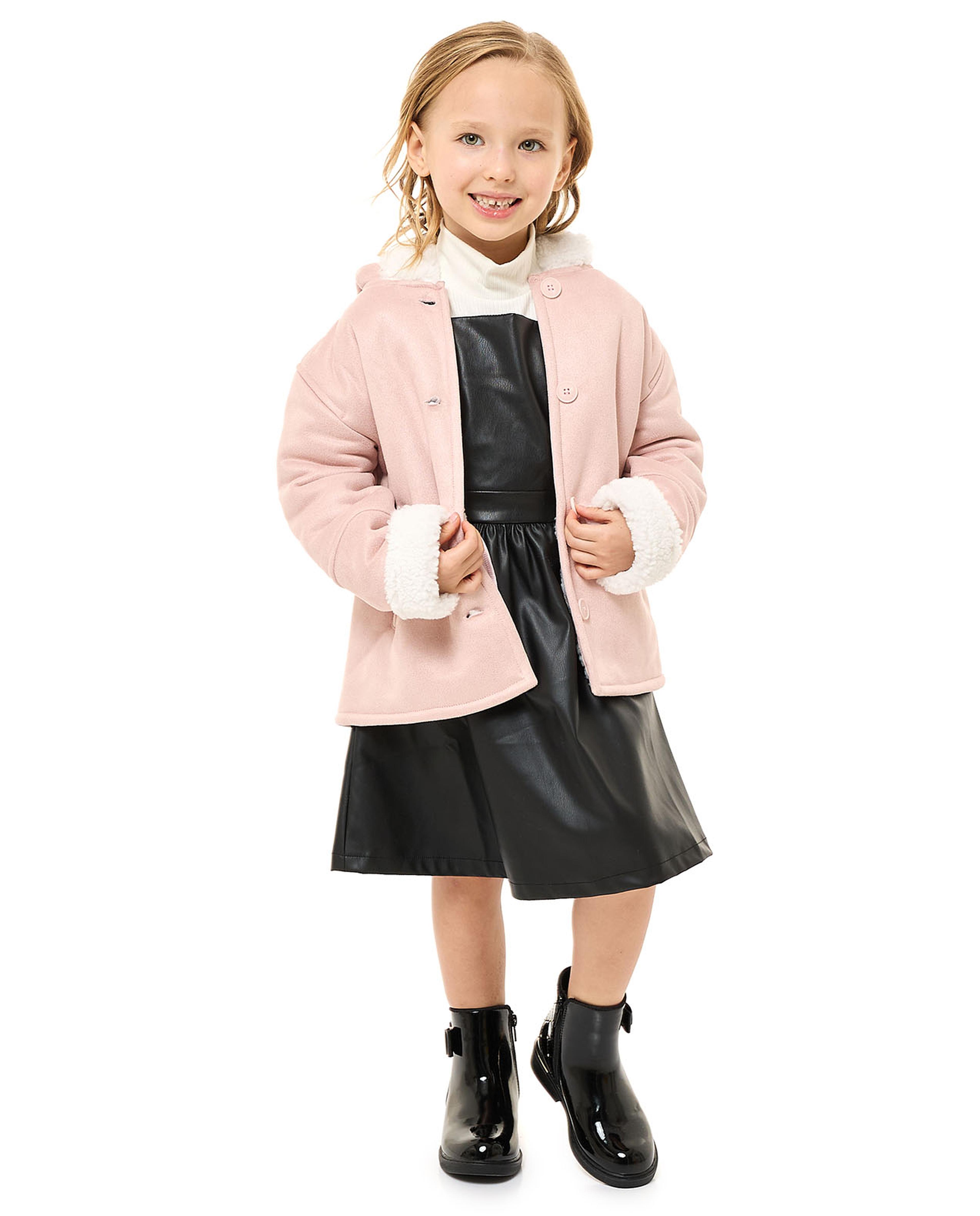 Sherpa Trim Jacket with Button Closure