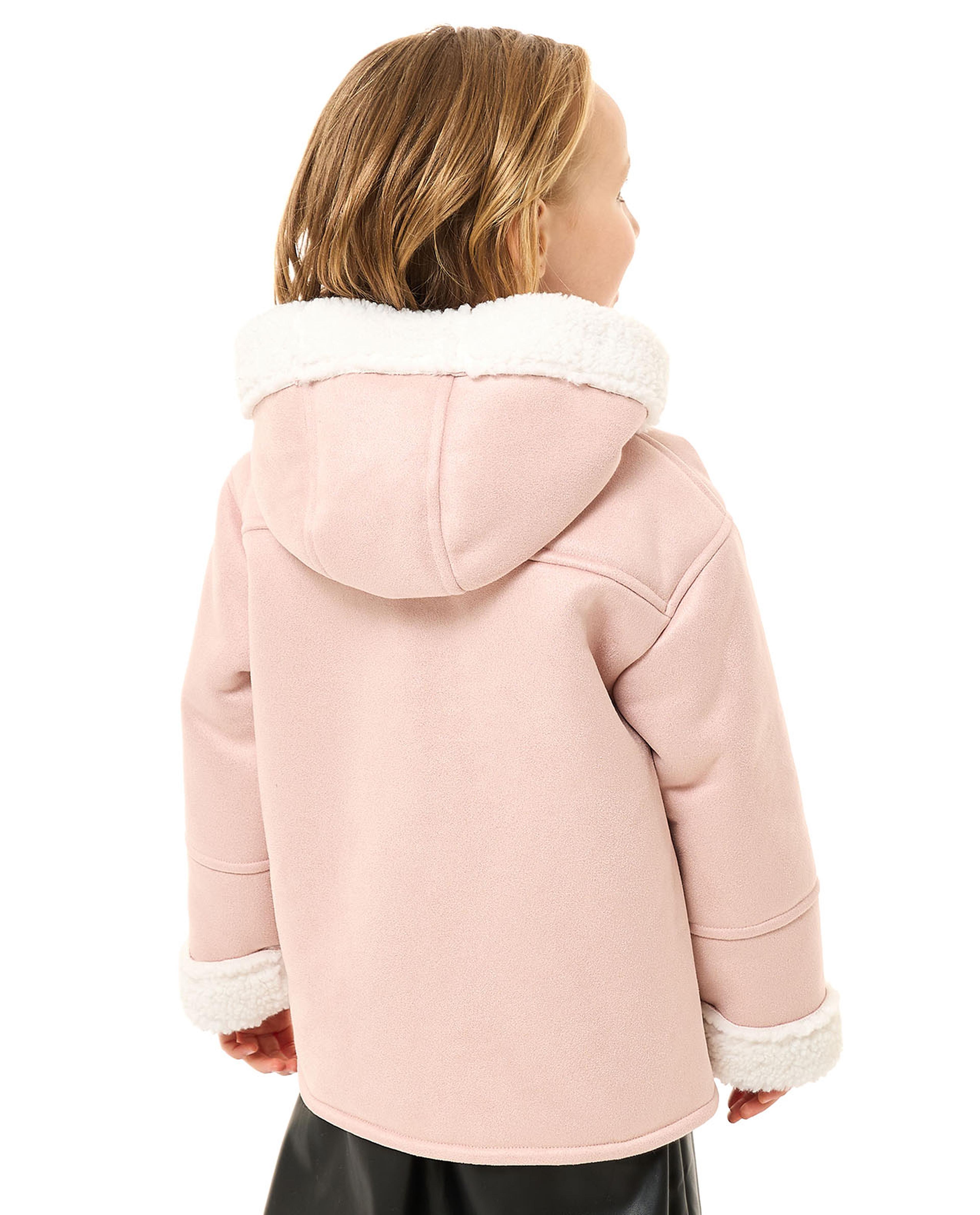 Sherpa Trim Jacket with Button Closure