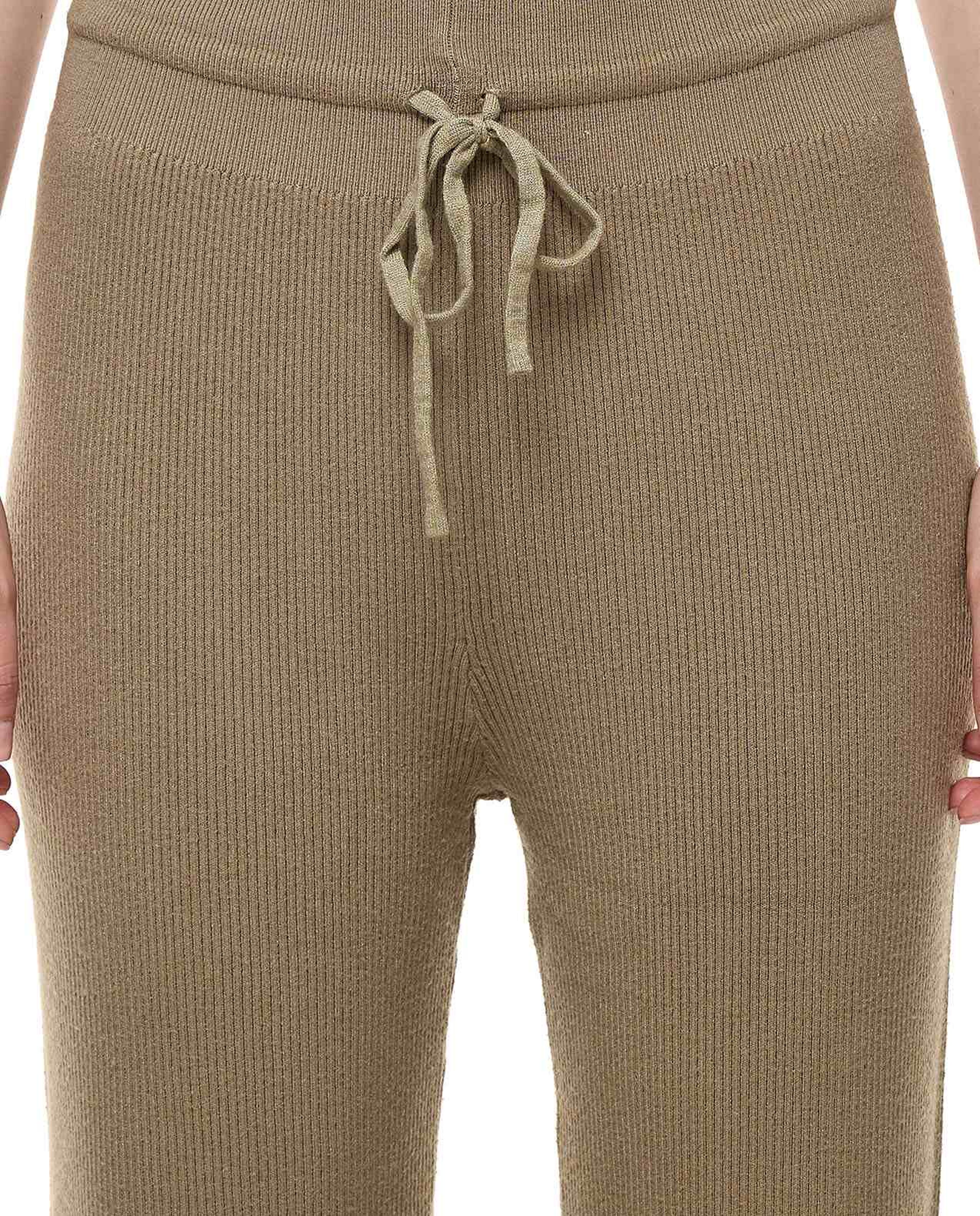Ribbed Pants with Drawstring Waist