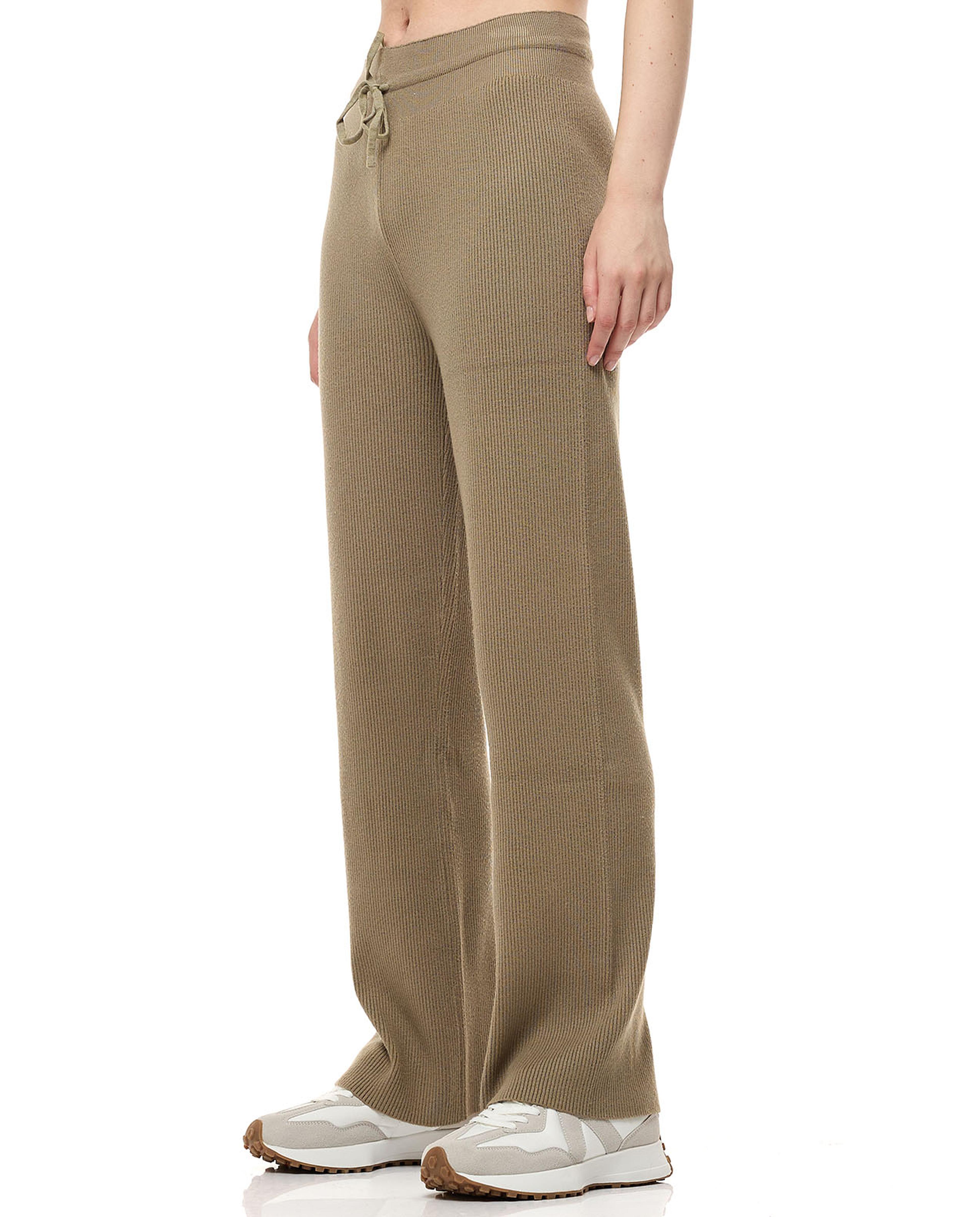 Ribbed Pants with Drawstring Waist