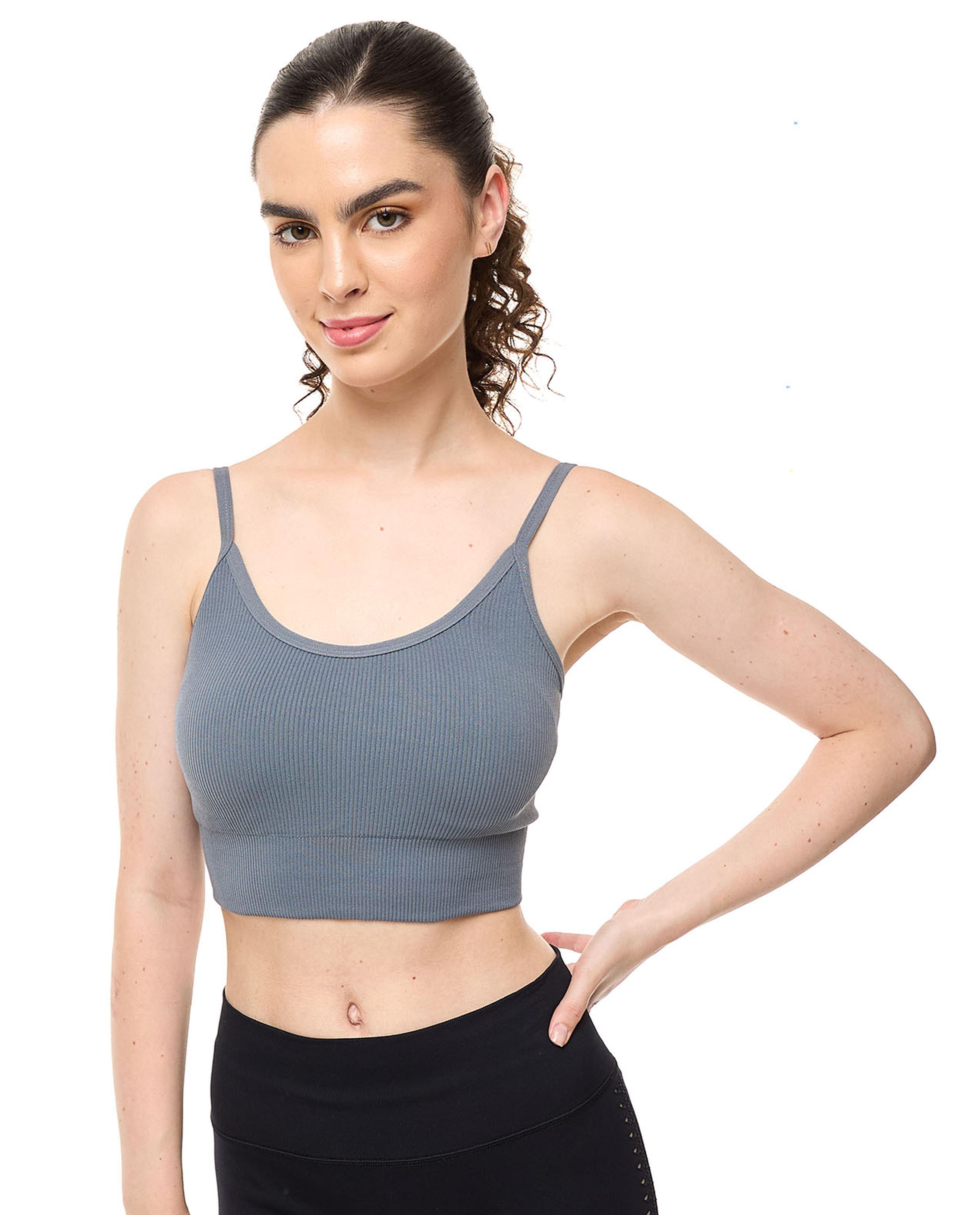Ribbed Padded Sports Bra