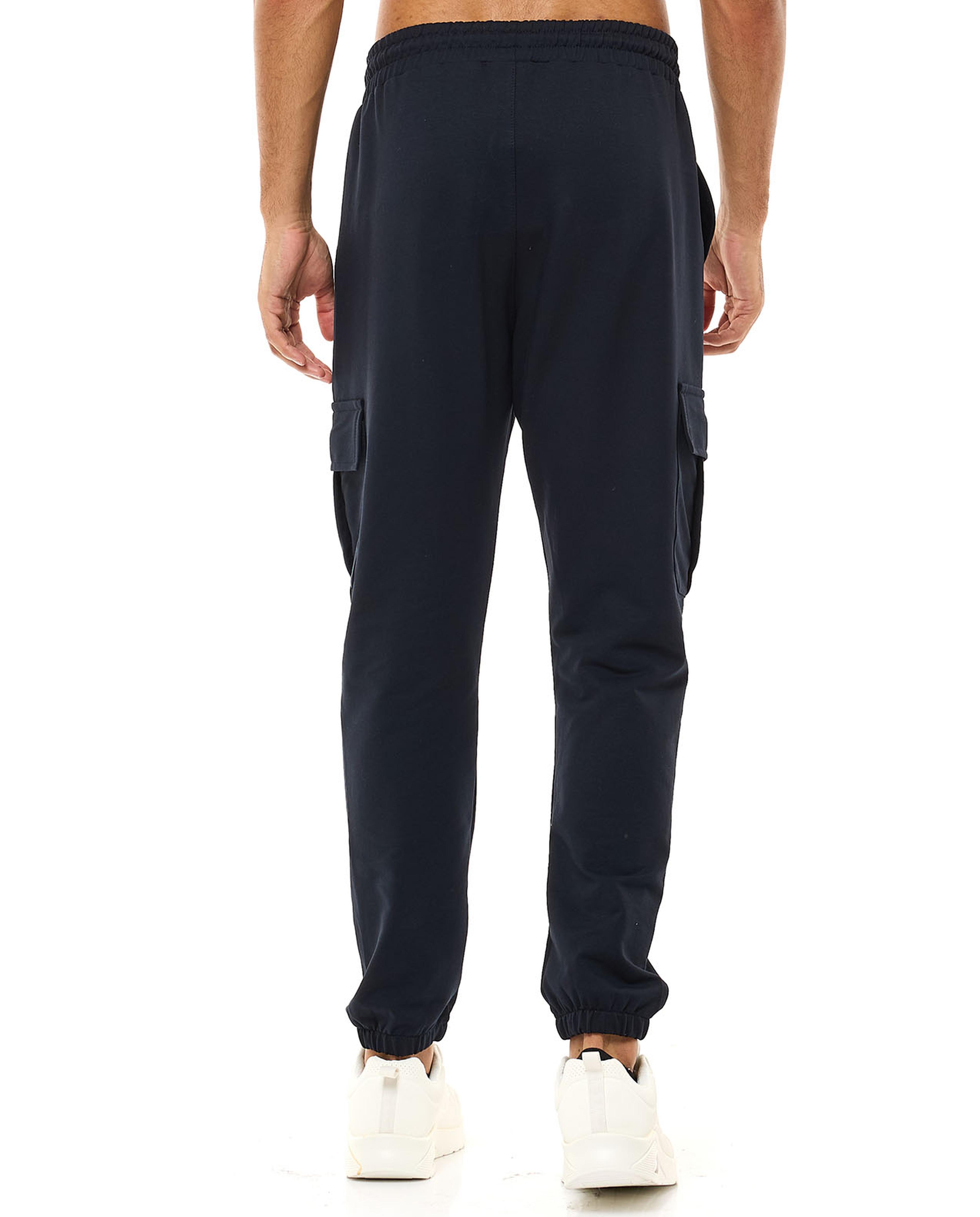 Solid Cargo Joggers with Drawstring Waist
