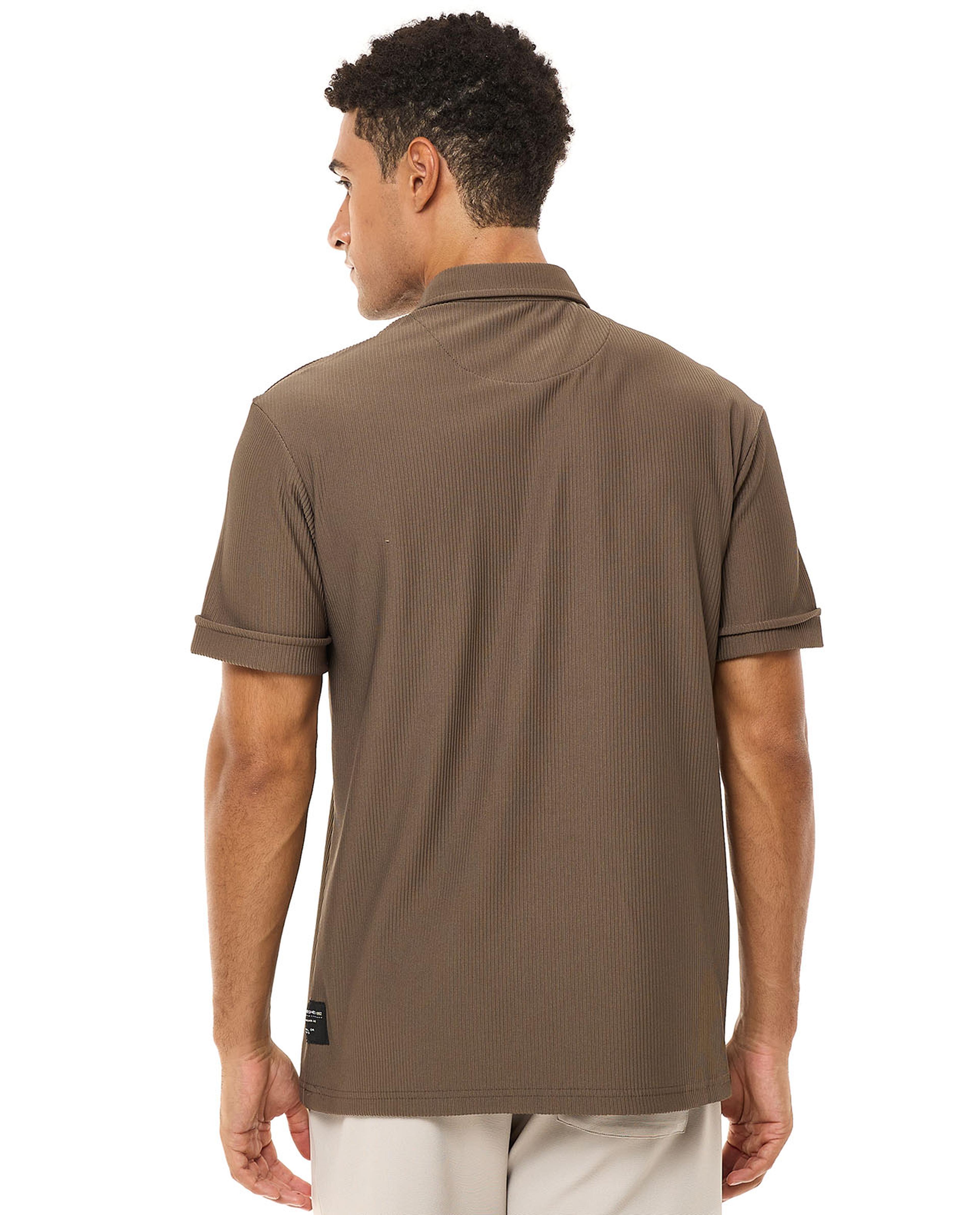 Solid Polo T-Shirt with Short Sleeves