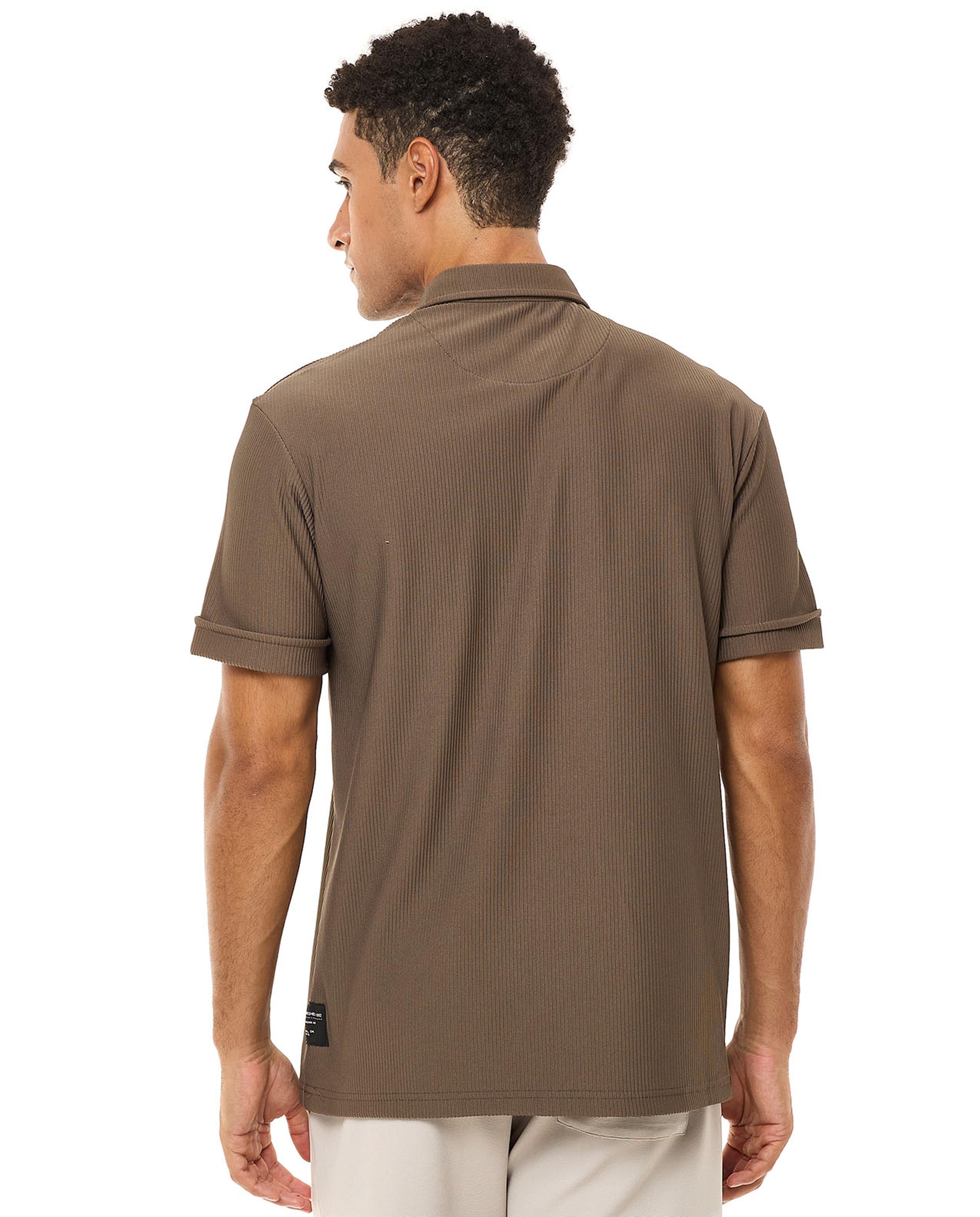 Solid Polo T-Shirt with Short Sleeves