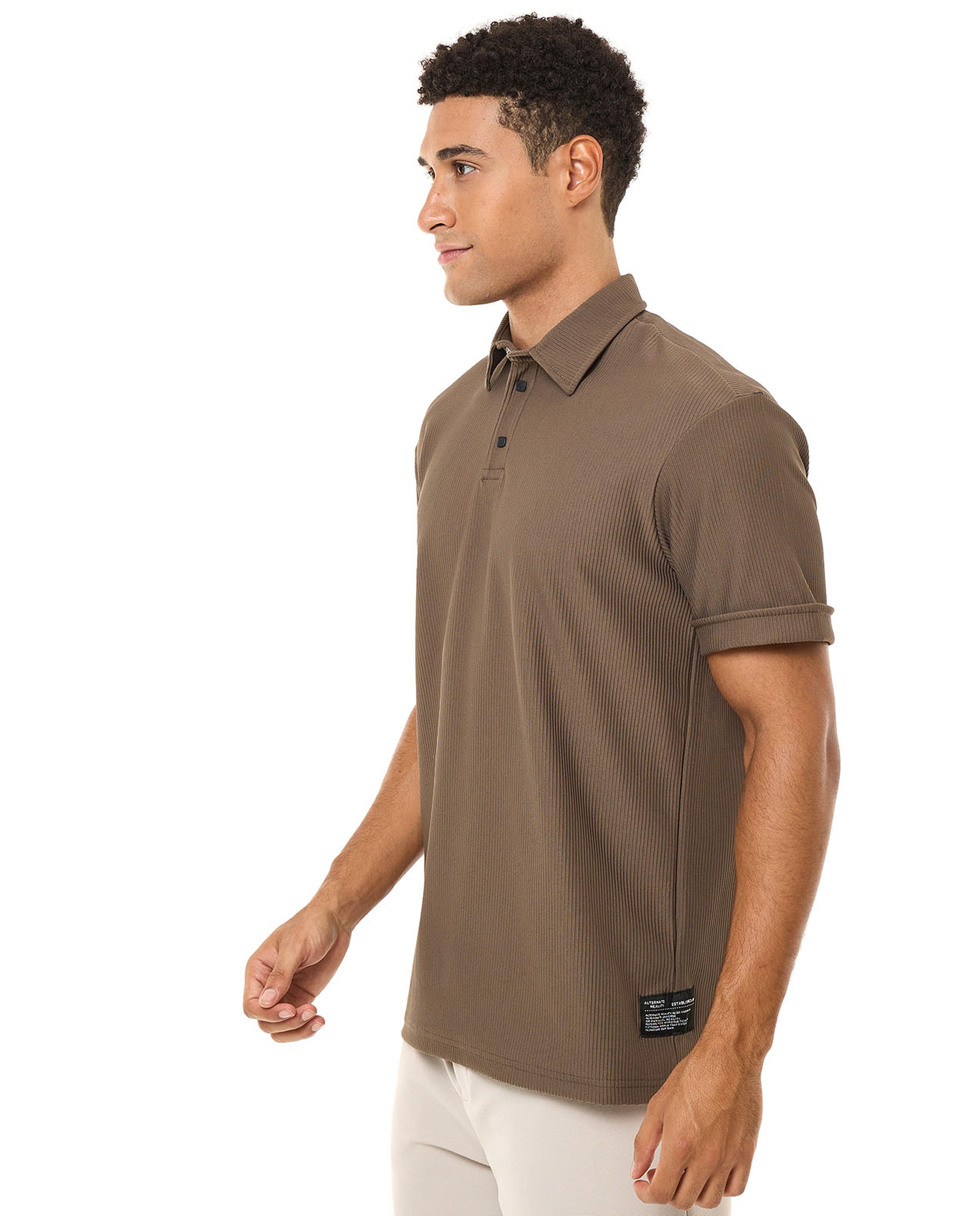 Solid Polo T-Shirt with Short Sleeves