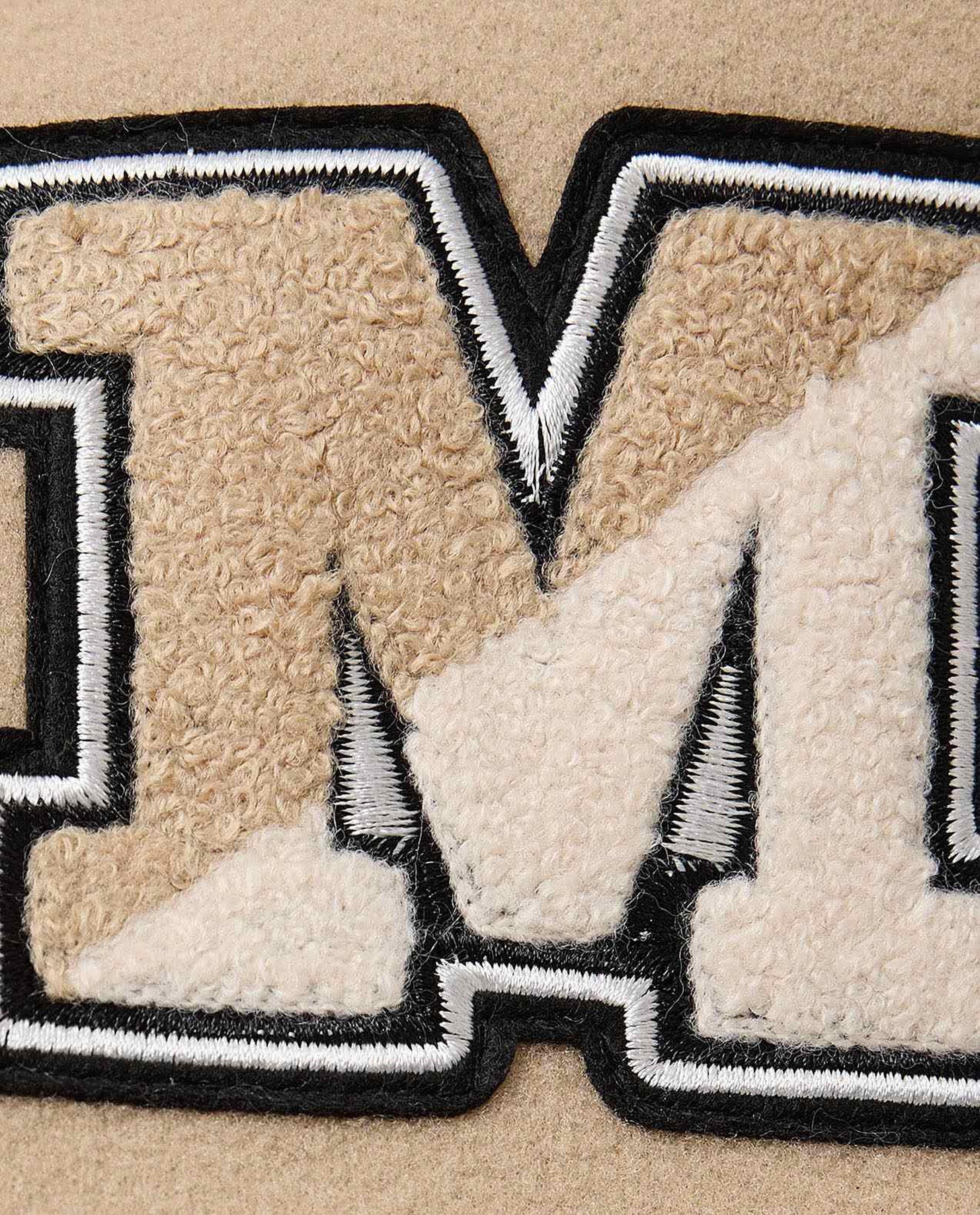 Letter Applique Bomber Jacket with Zipper Closure