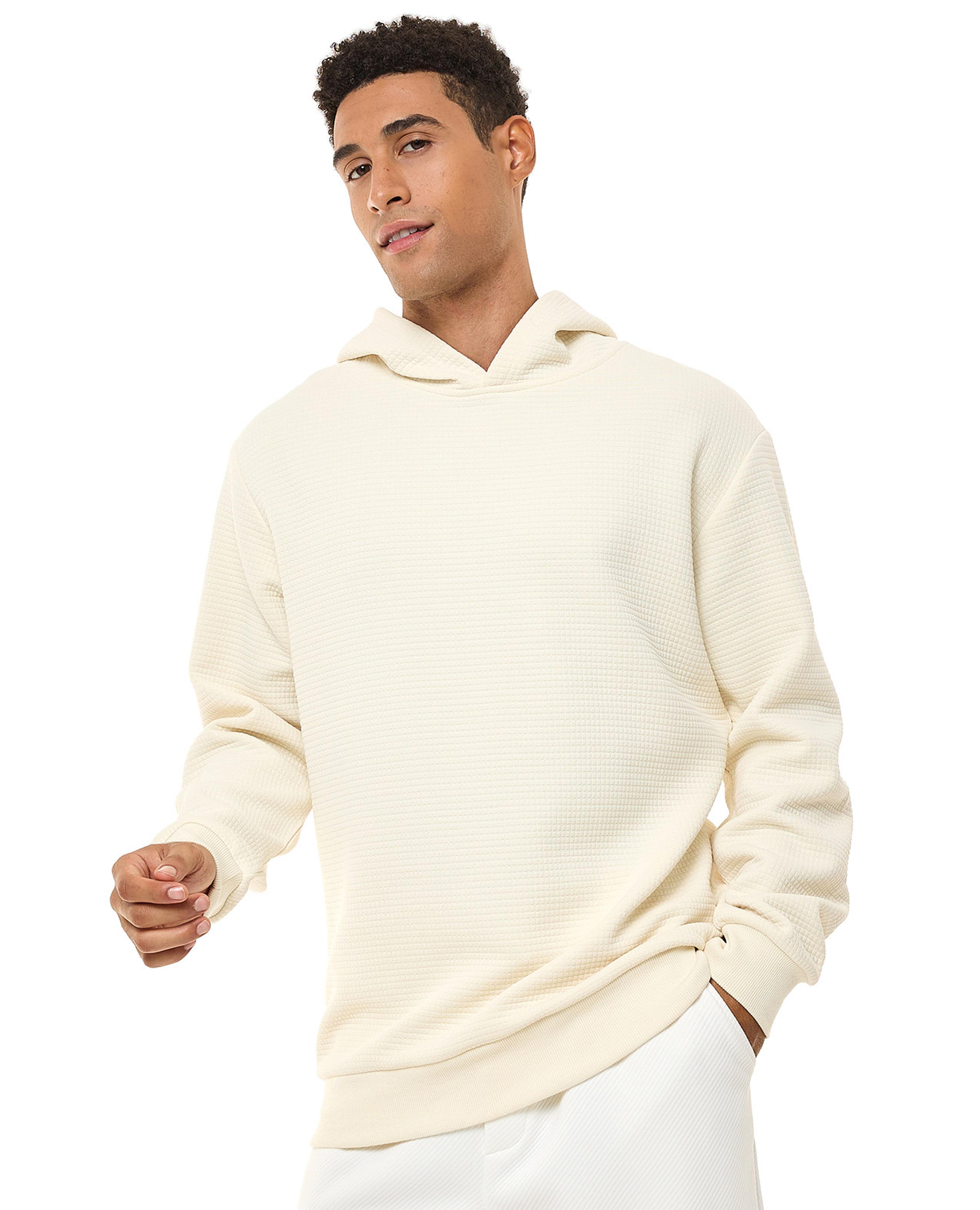 Textured Hoodie with Long Sleeves