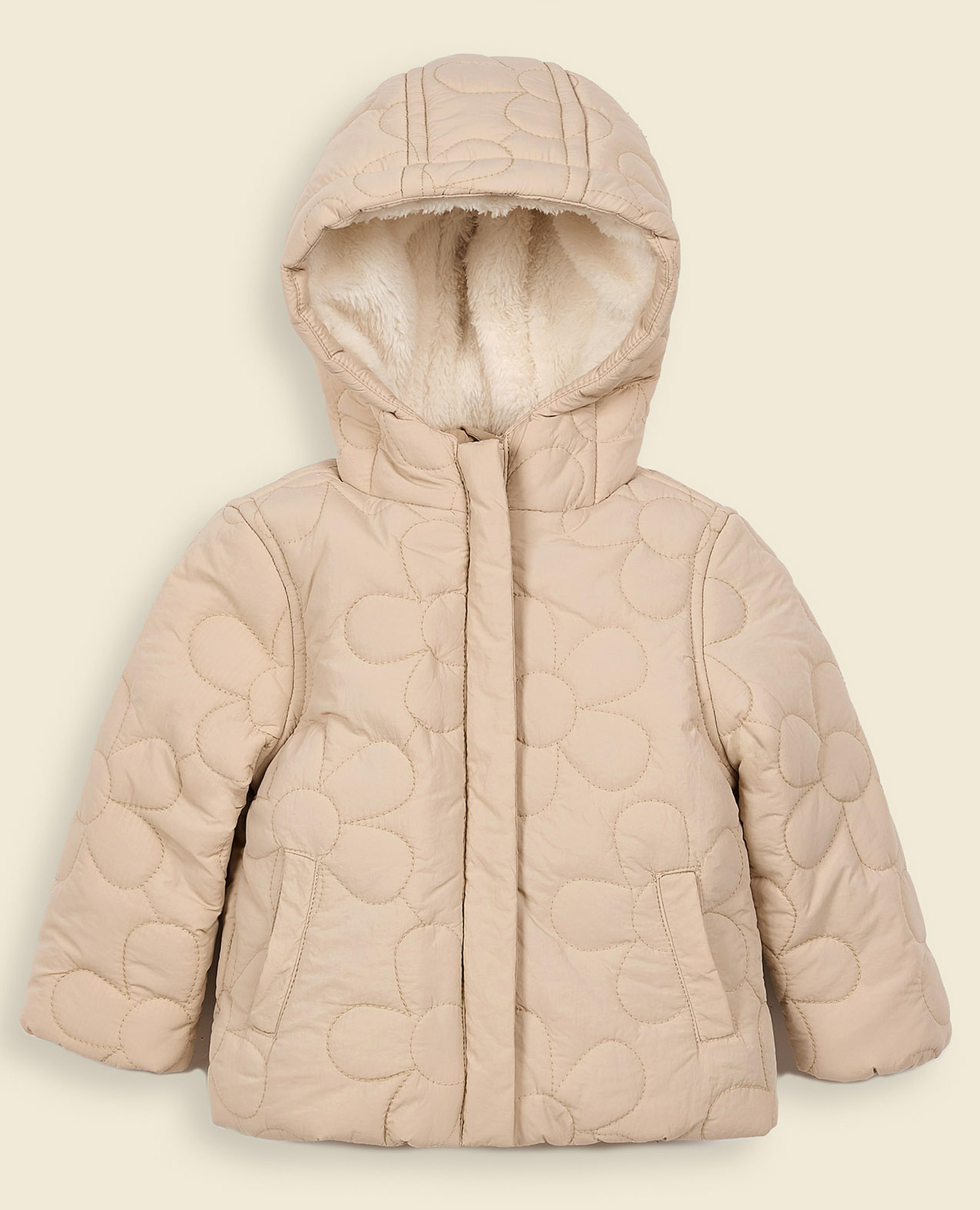 Quilted Hooded Puffer Jacket with Button Closure