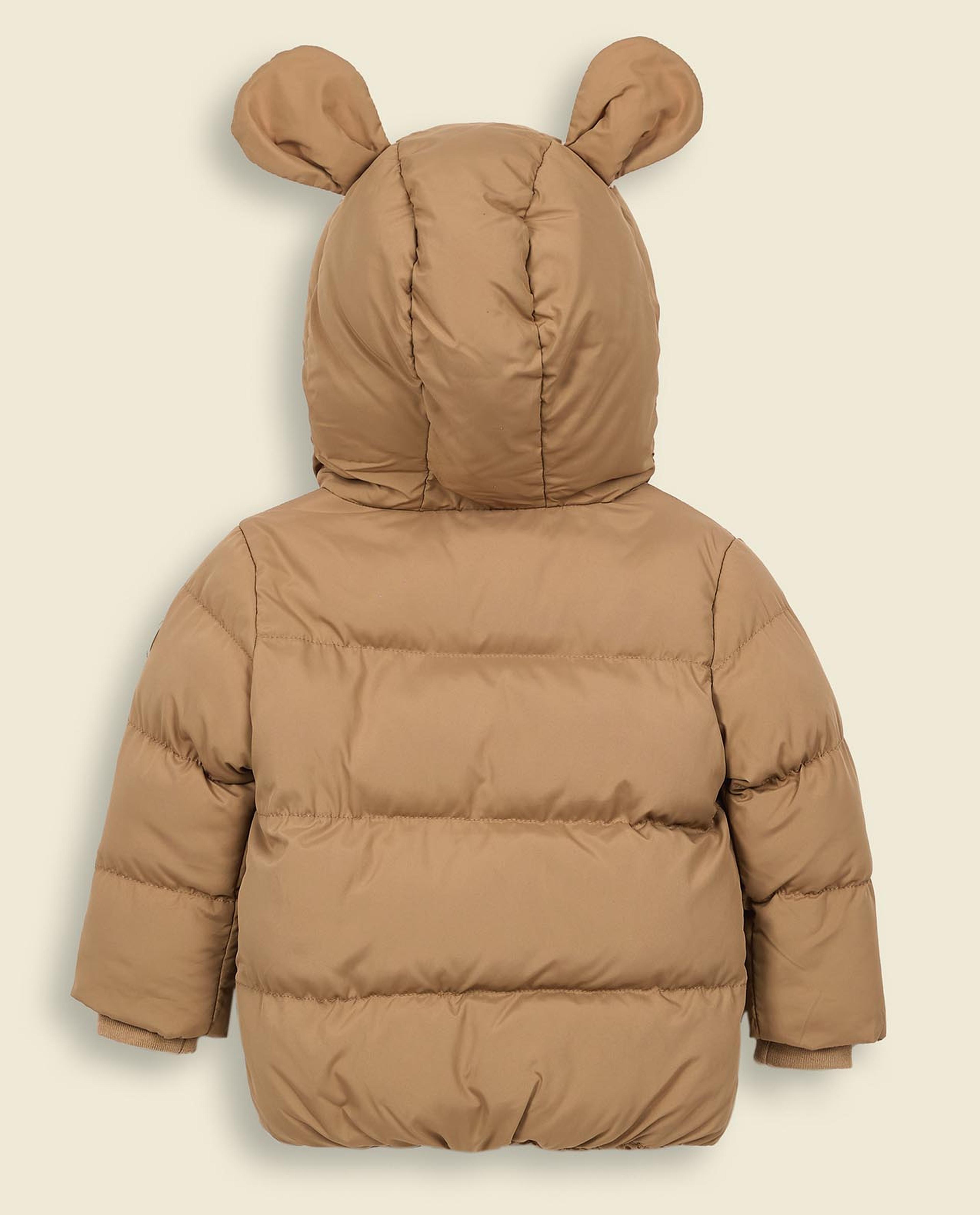 Quilted Hooded Jacket with Zipper Closure