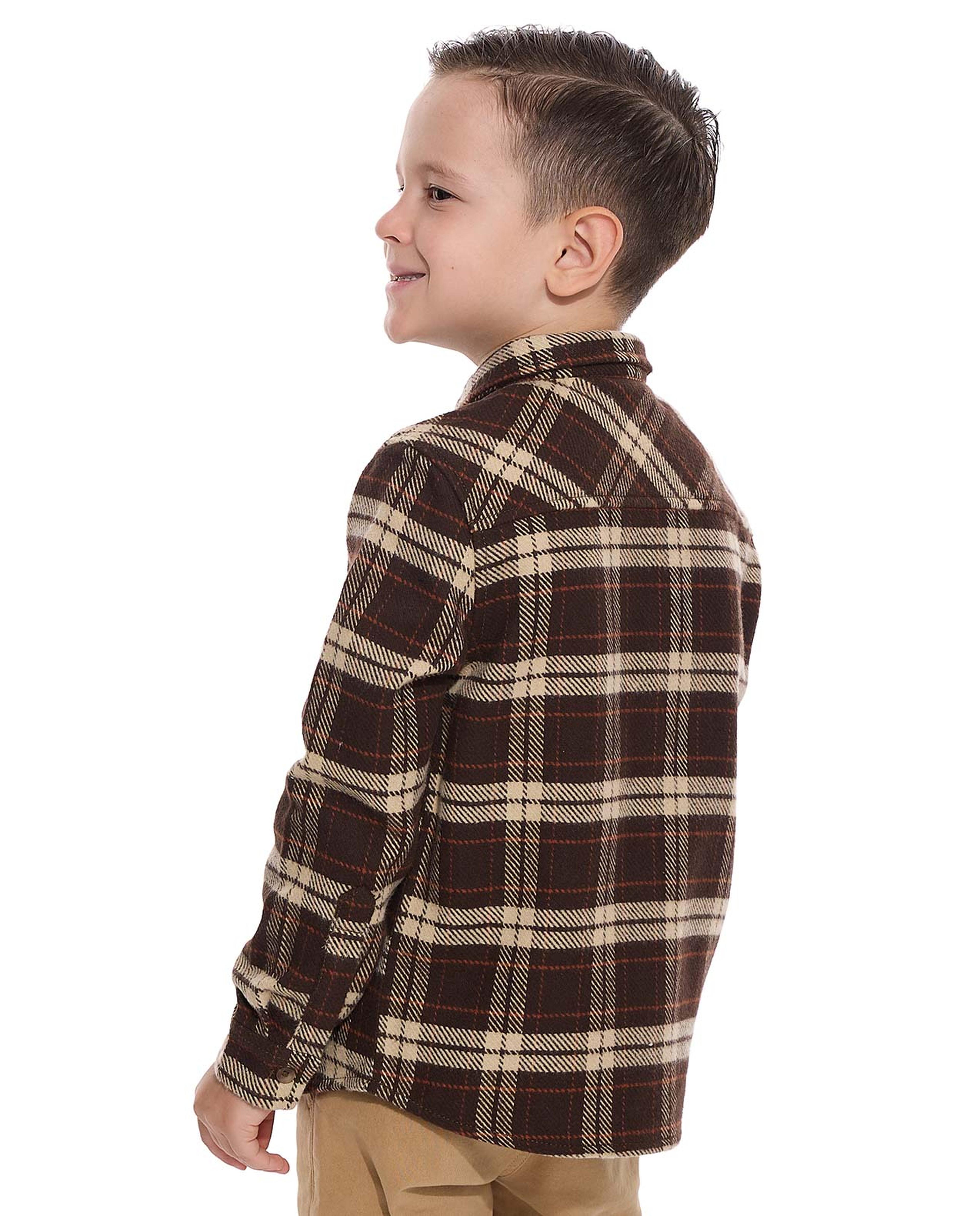 Plaid Shirt with Classic Collar and Long Sleeves