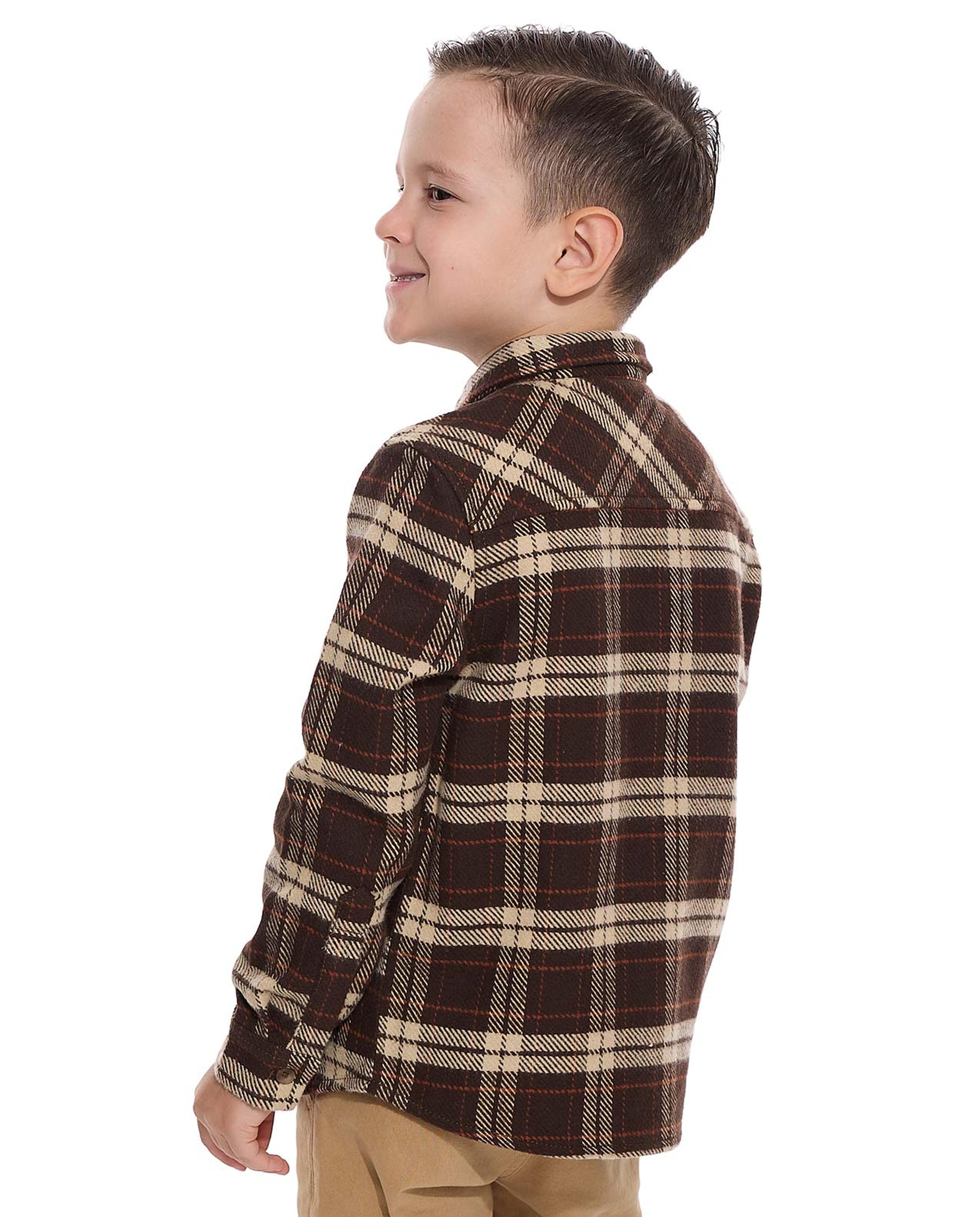 Plaid Shirt with Classic Collar and Long Sleeves