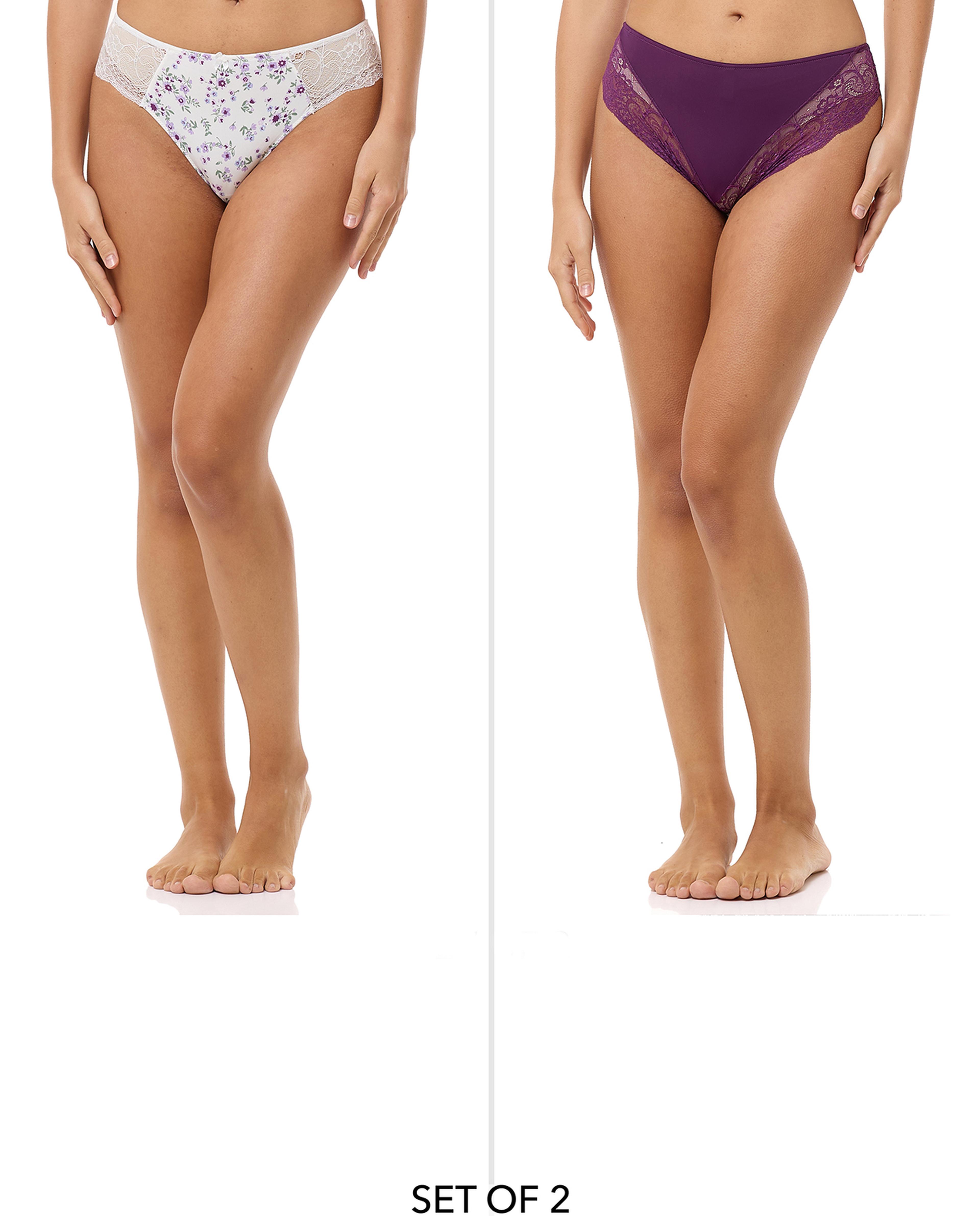 2 Pack Lace Trim Briefs