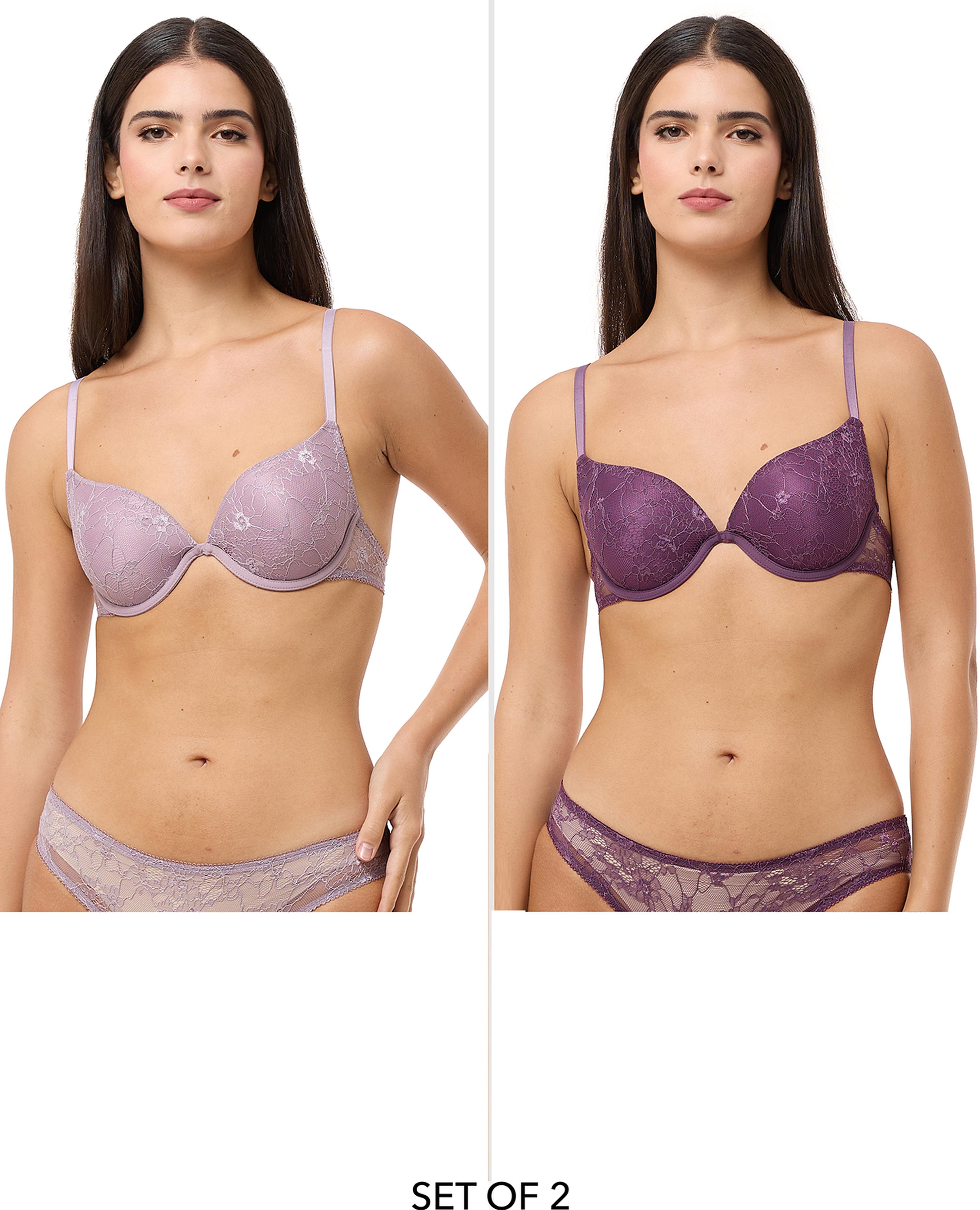 حمالة صدر دانتيل بغطاء مفتوح - قطعتين