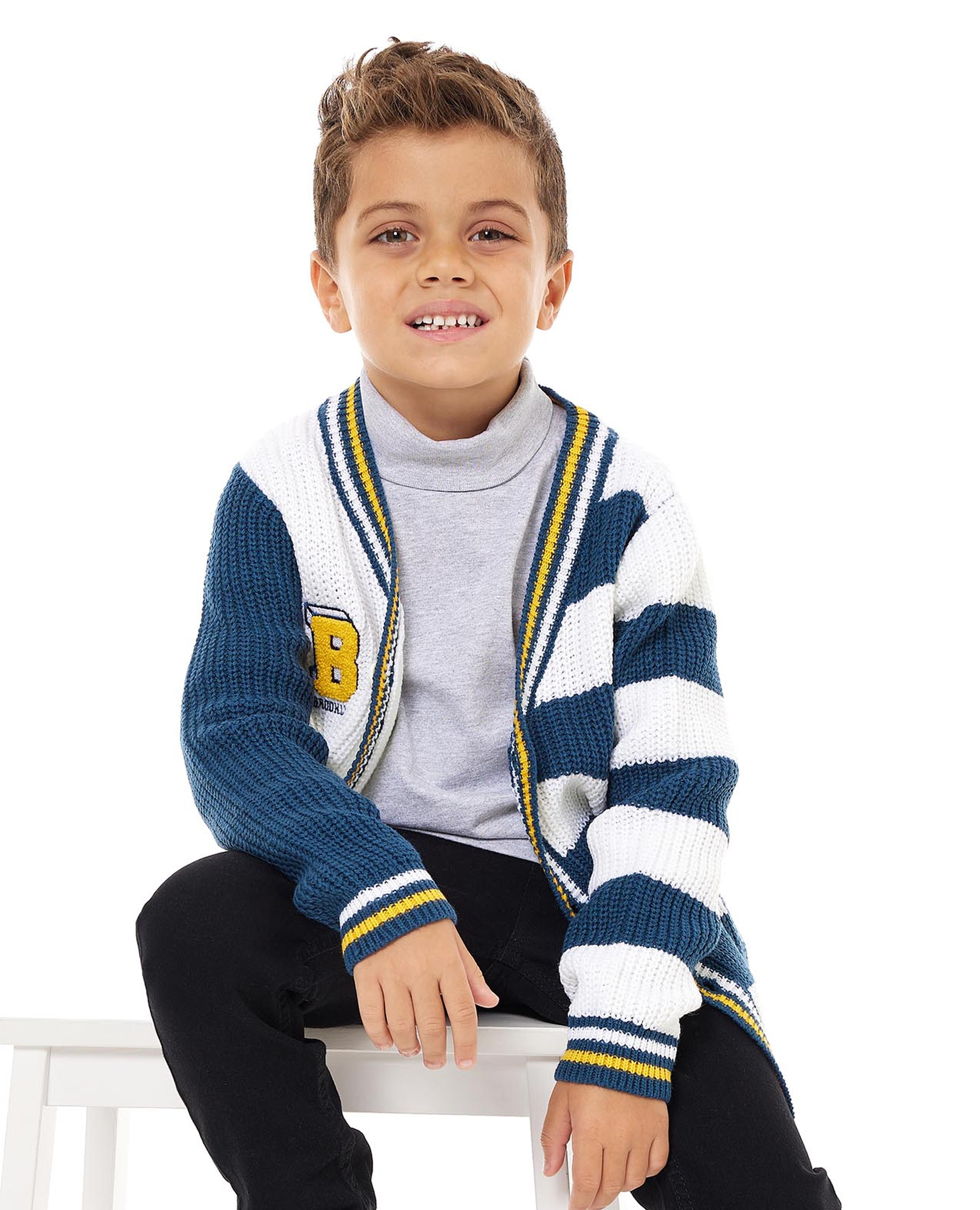 كارديجان بأكمام طويلة وألوان متناسقة