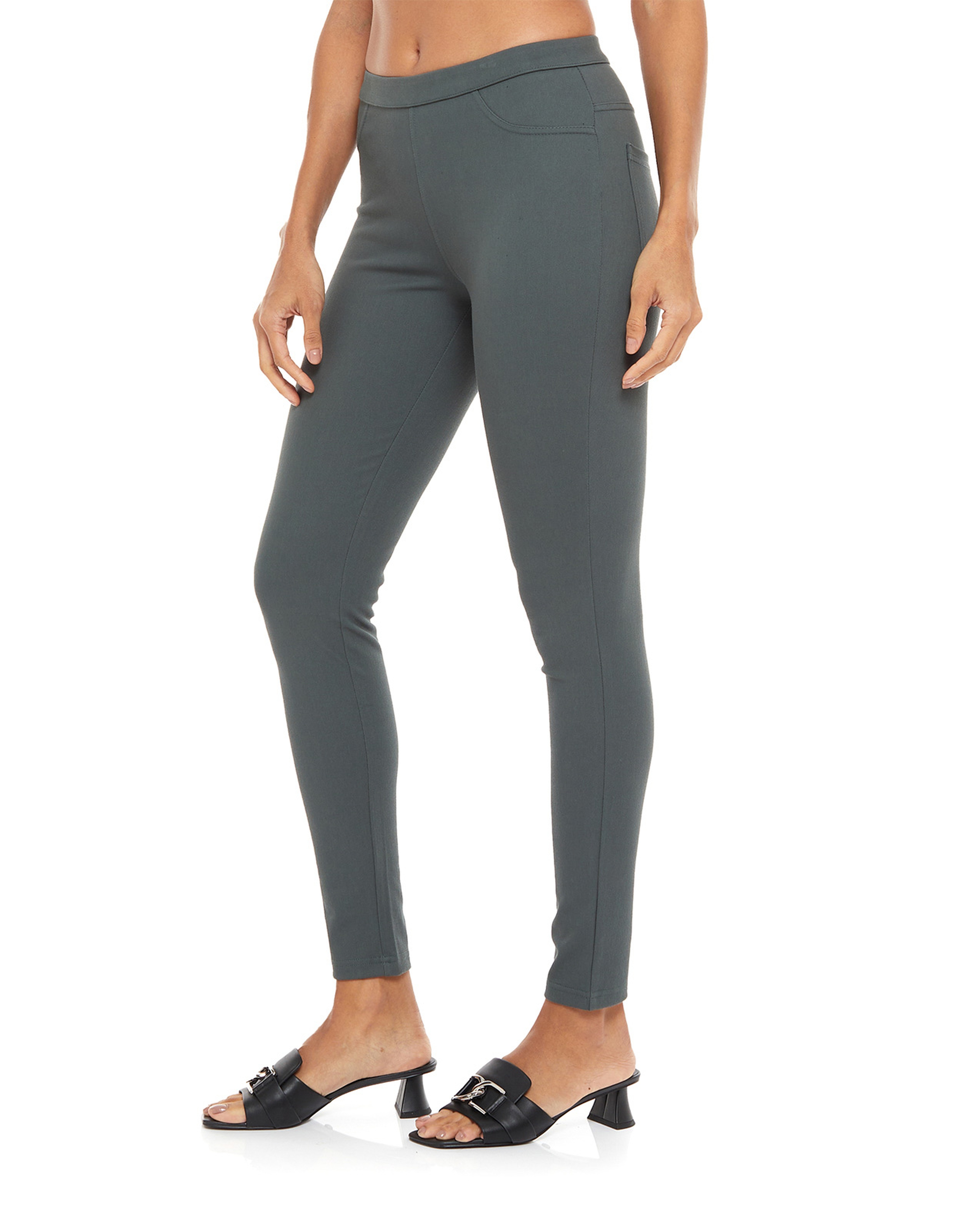 Solid Jeggings with Elastic waist